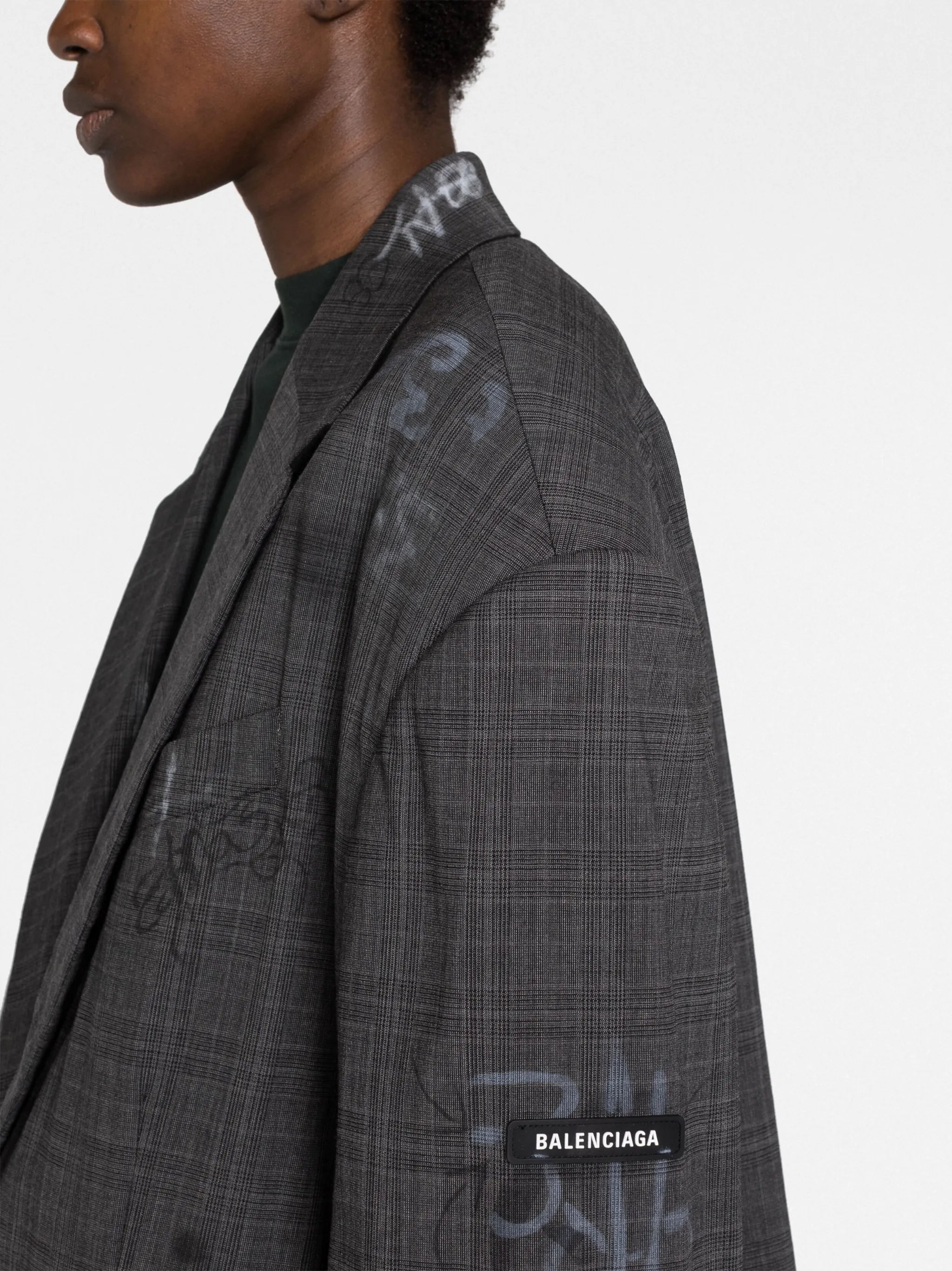 plaid single-breasted blazer
