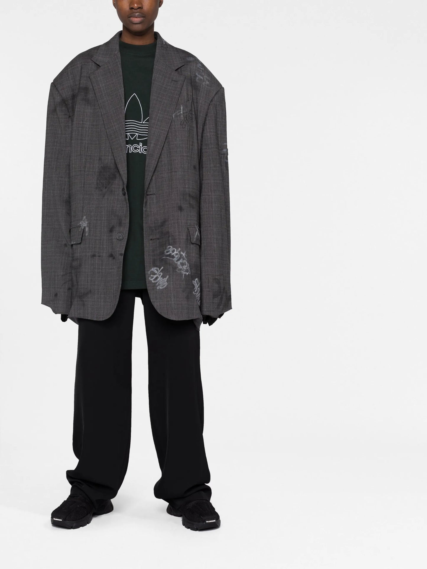 plaid single-breasted blazer
