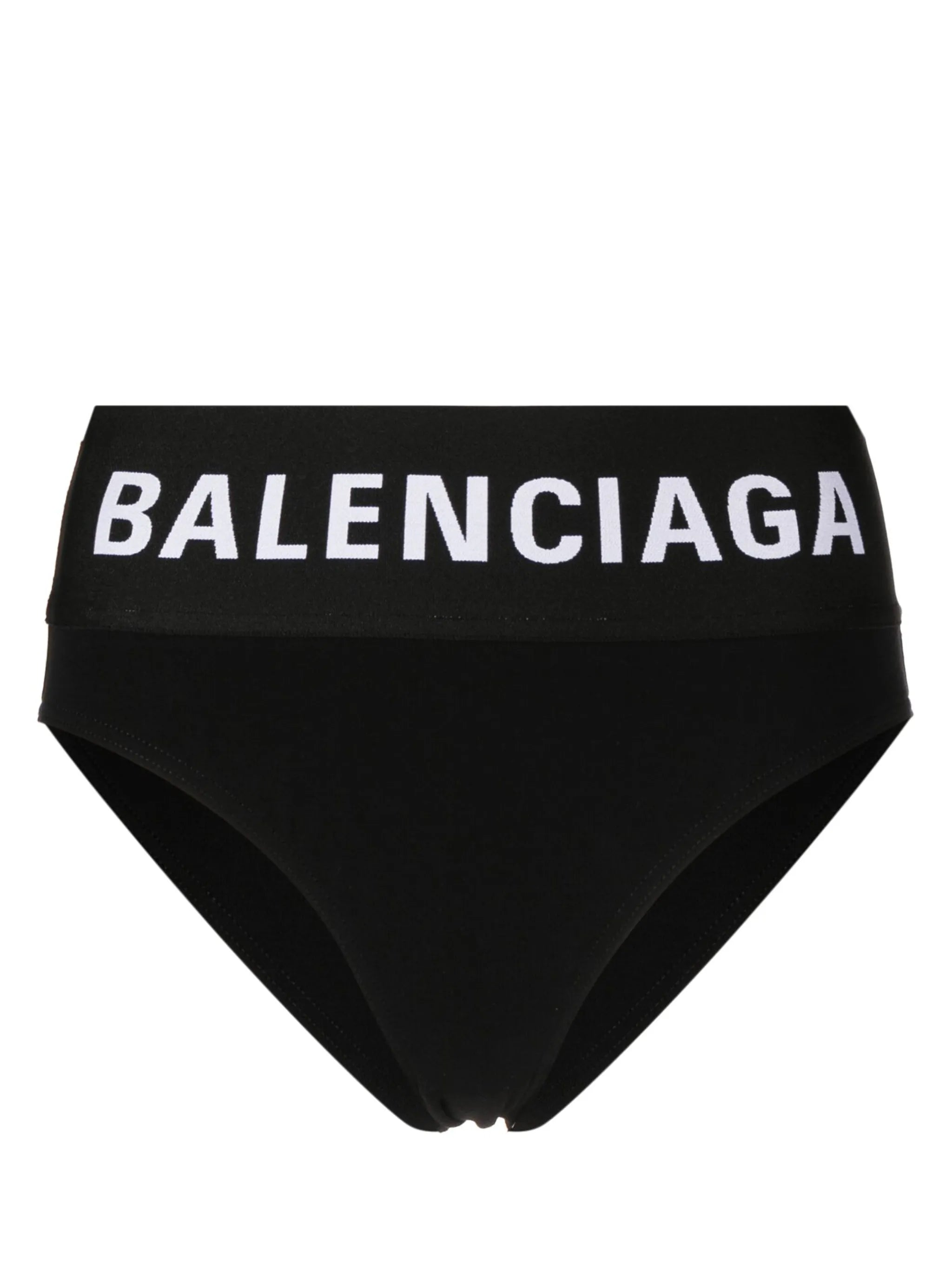 high-waisted logo-band briefs