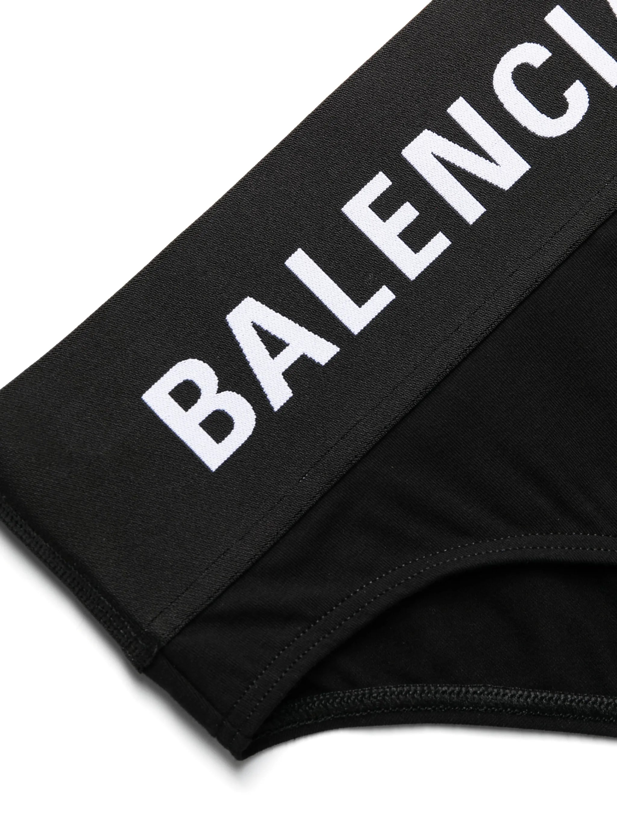 high-waisted logo-band briefs