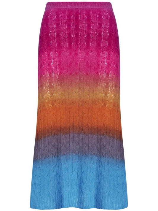 cable-knit midi skirt
