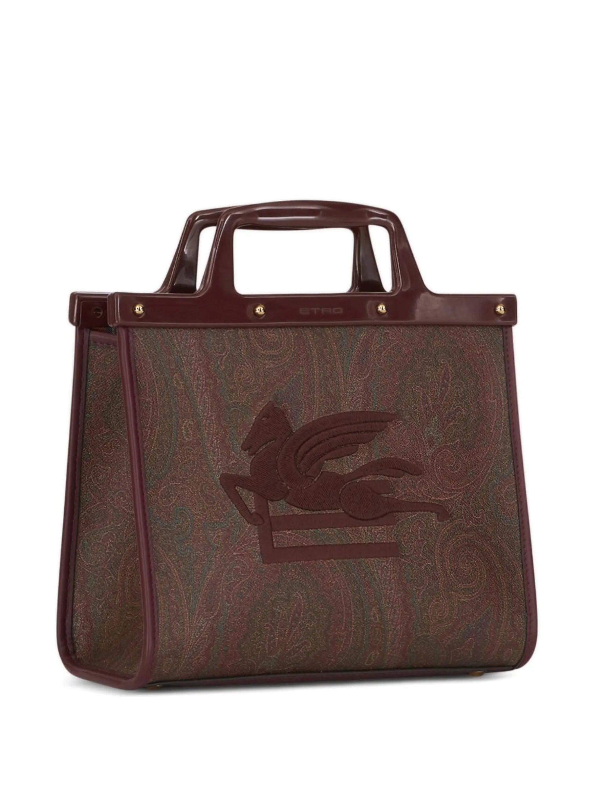 paisley-print embroidered tote