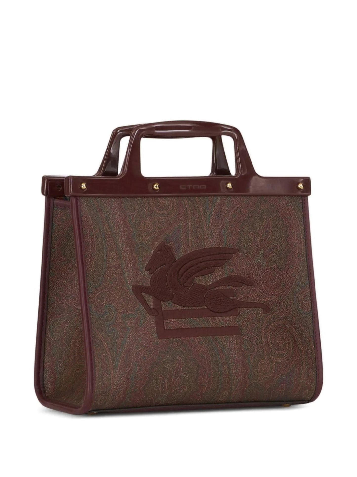 paisley-print embroidered tote