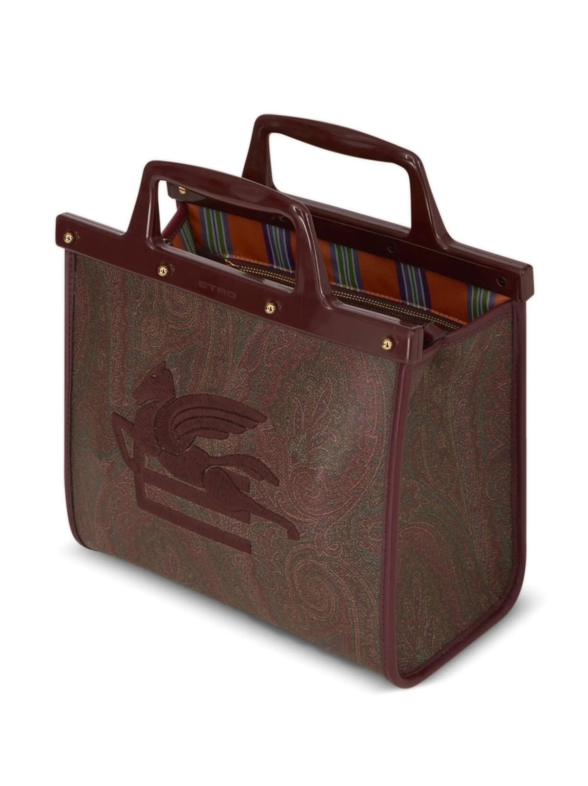 paisley-print embroidered tote