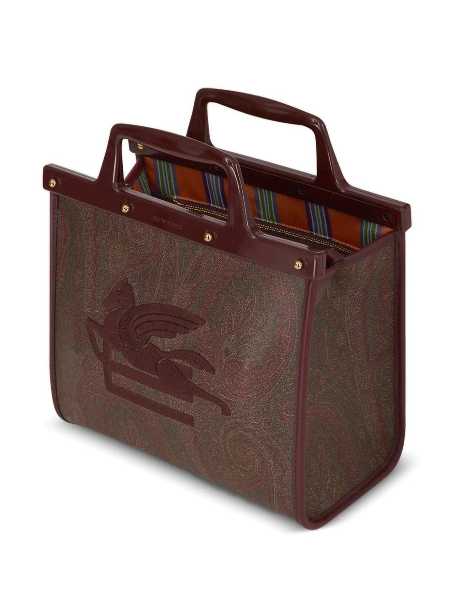 paisley-print embroidered tote