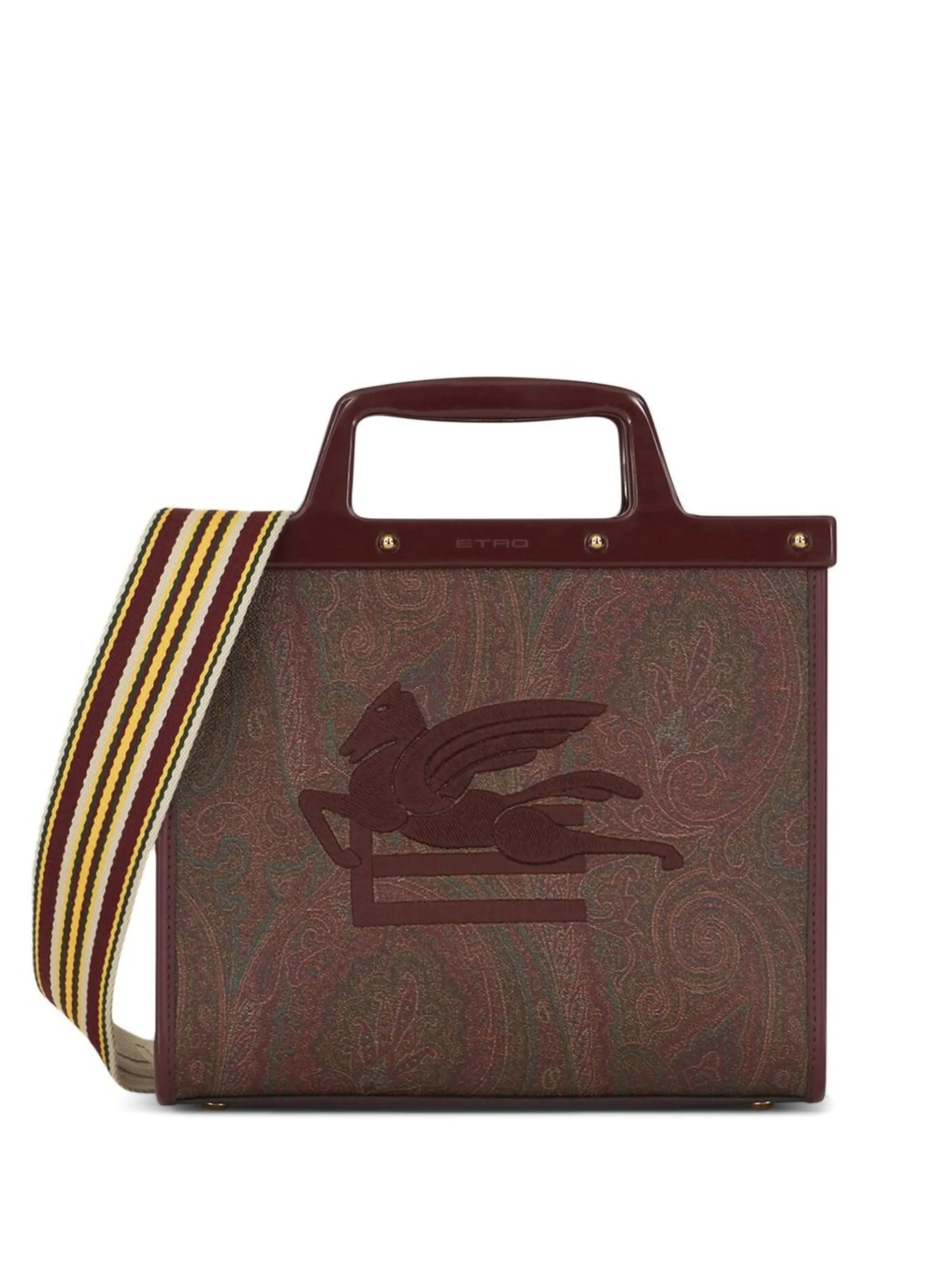 paisley-print embroidered tote
