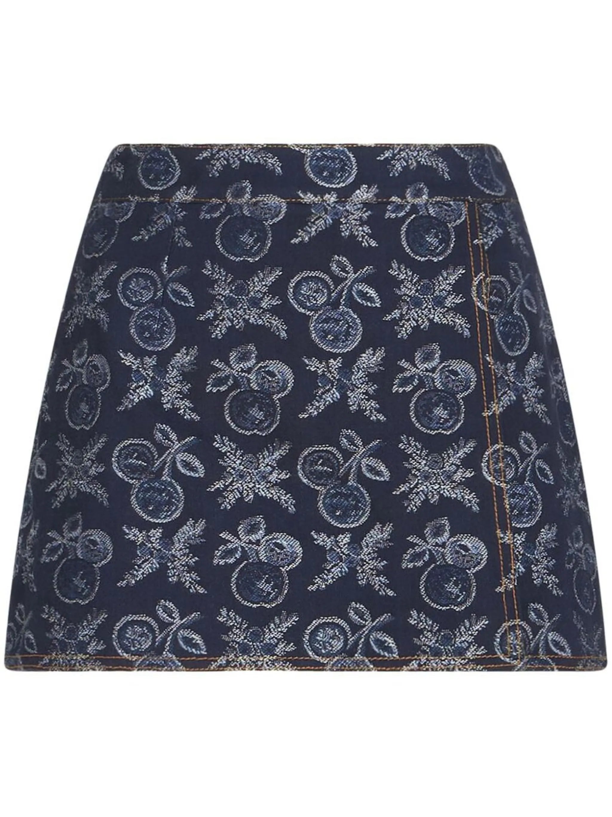jacquard denim mini skirt