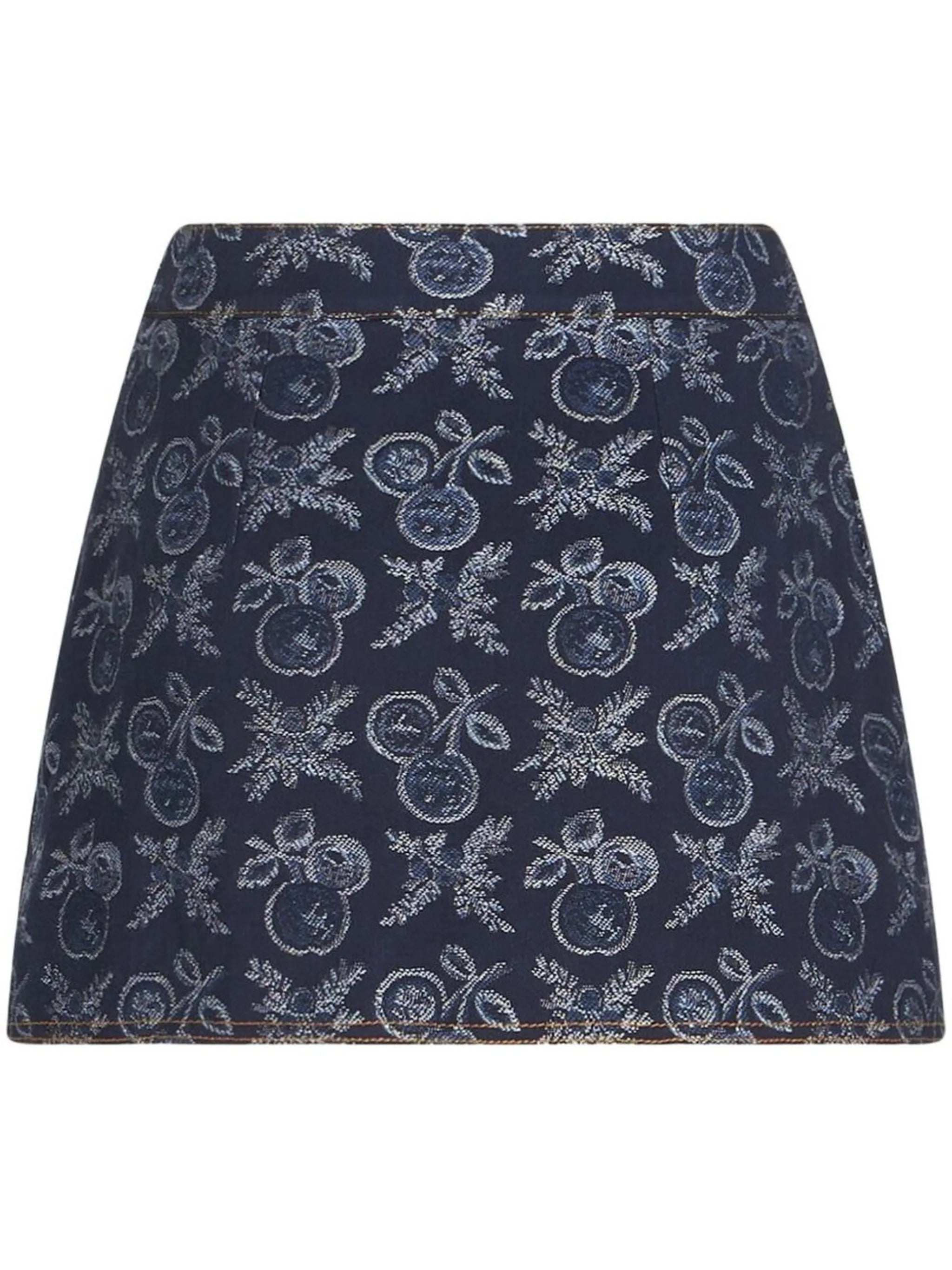 jacquard denim mini skirt