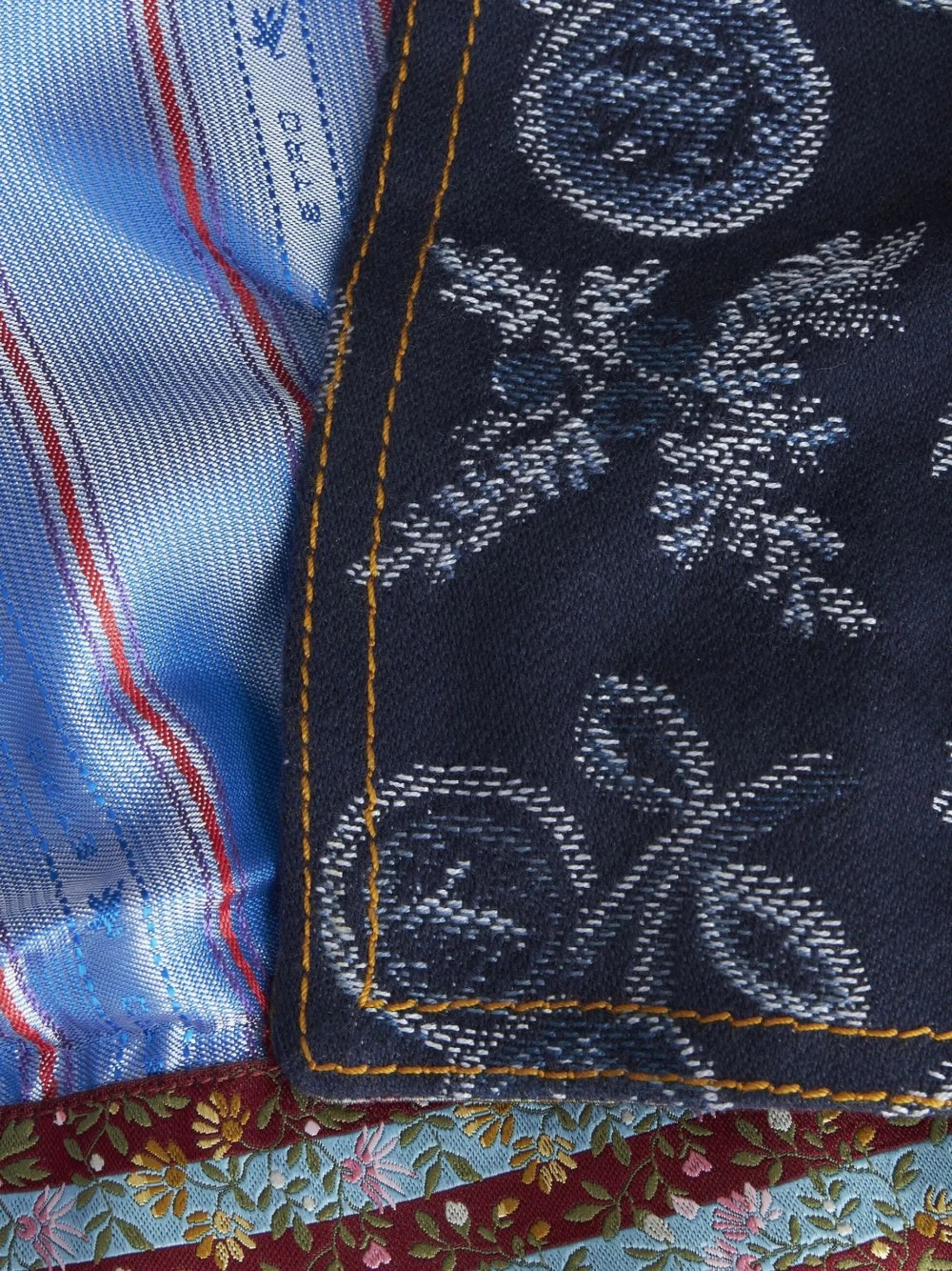 jacquard denim mini skirt