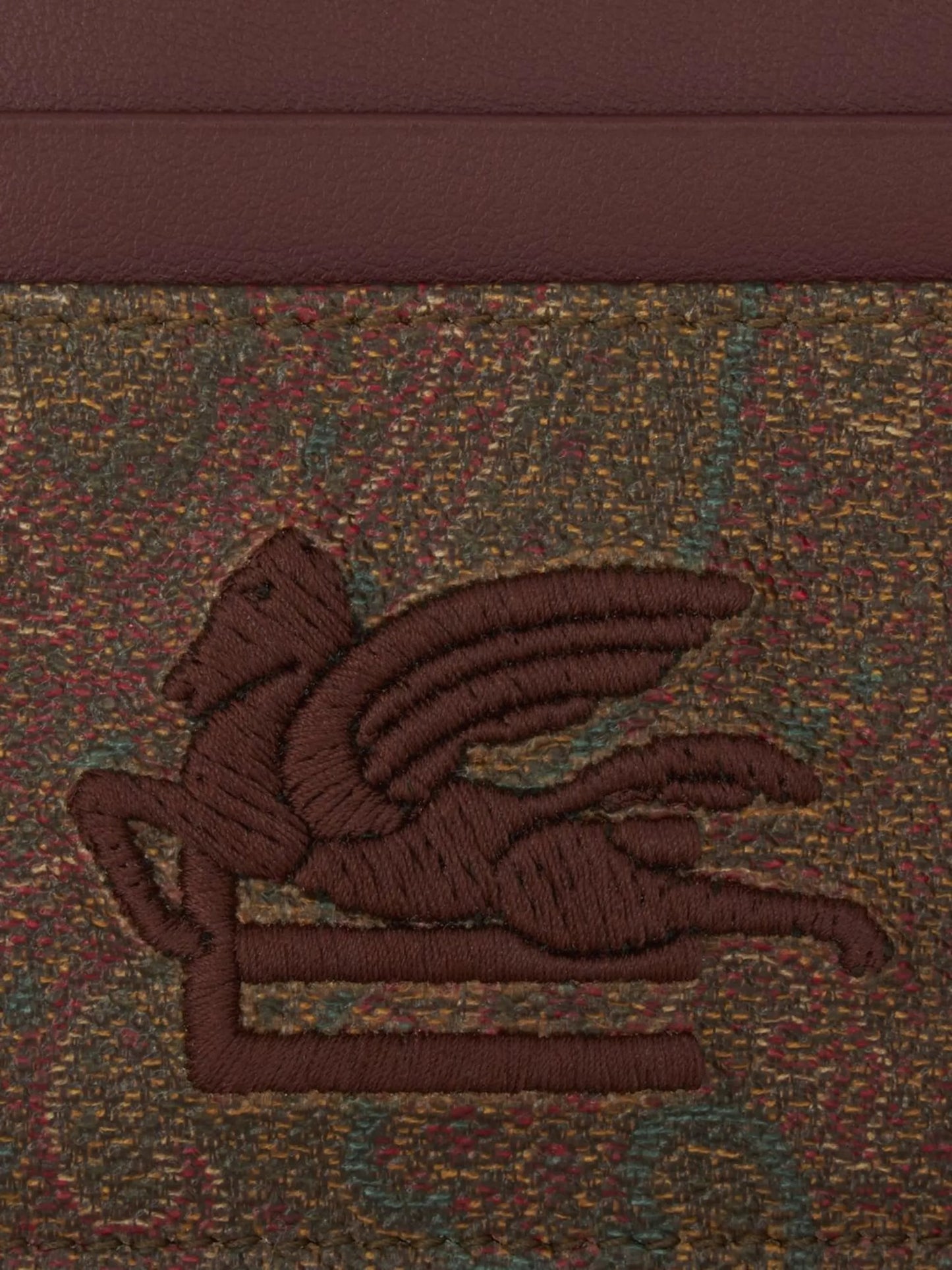 paisley-print embroidered cardholder