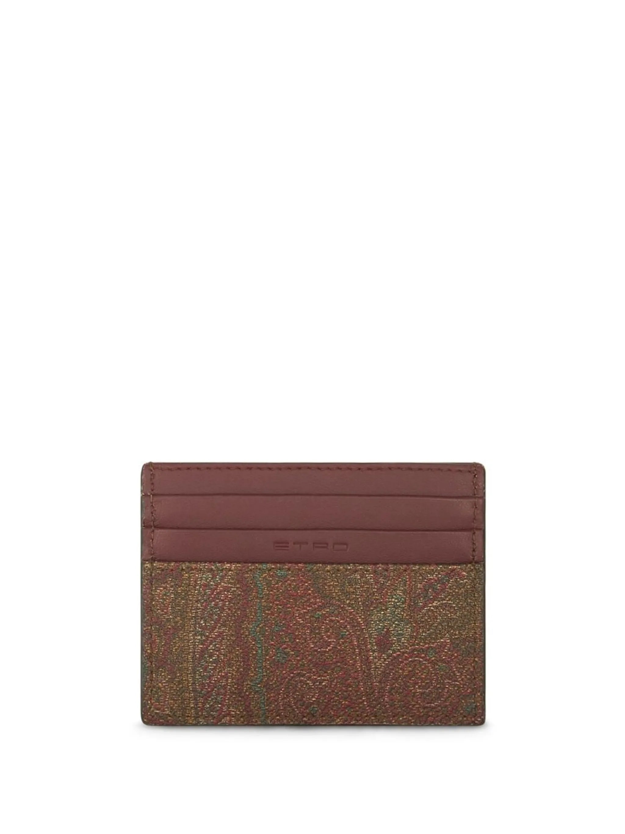 paisley-print embroidered cardholder