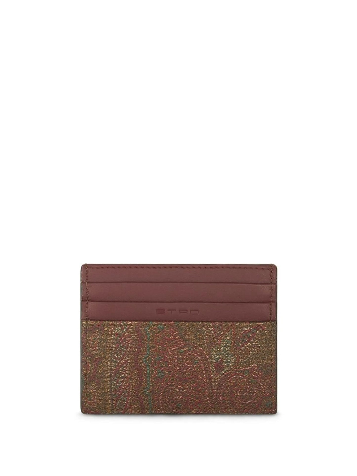paisley-print embroidered cardholder