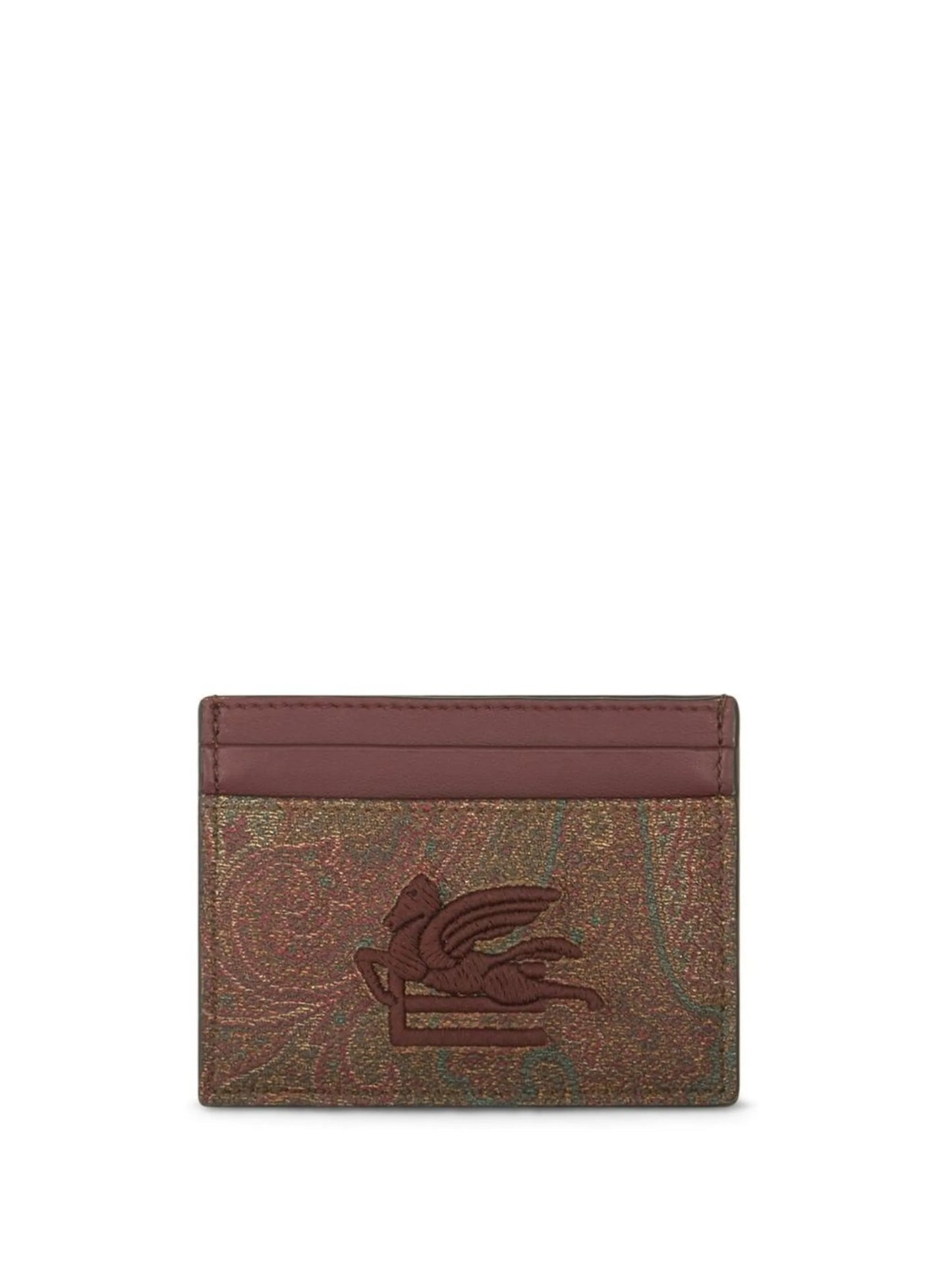 paisley-print embroidered cardholder