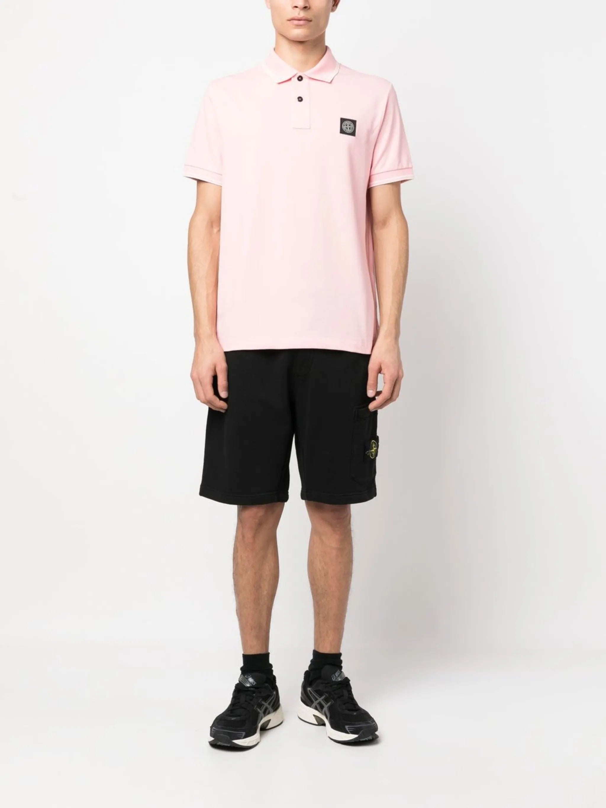 Compass-patch polo shirt