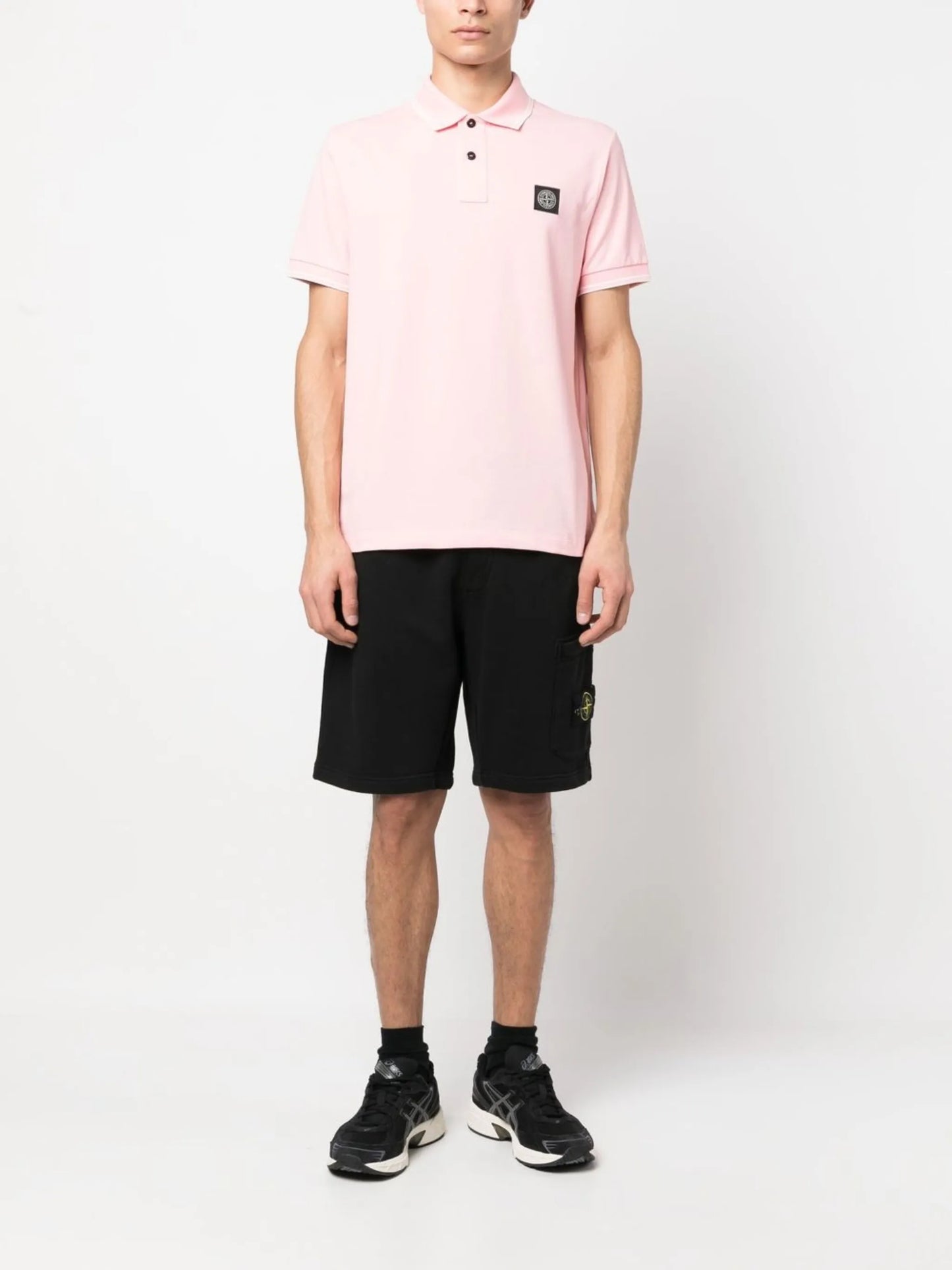 Compass-patch polo shirt