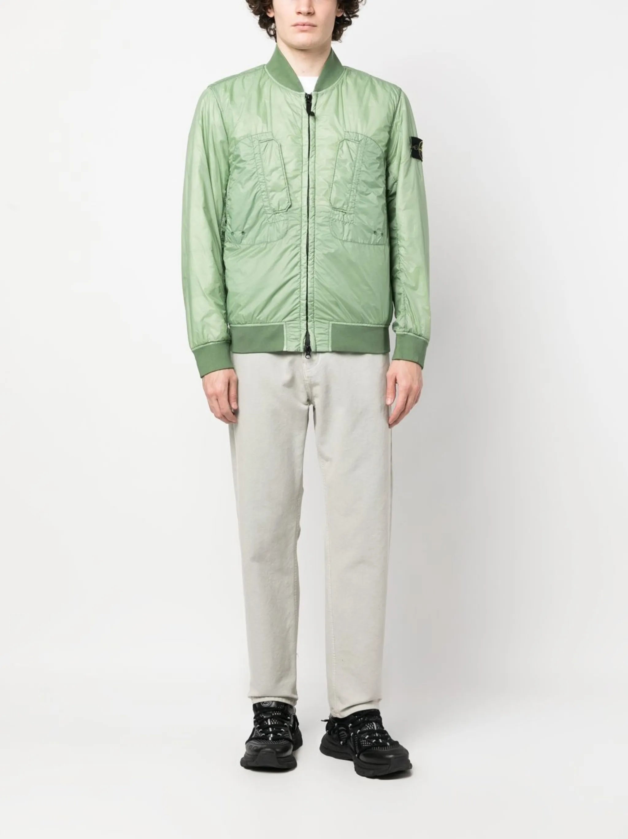 logo-patch bomber jacket