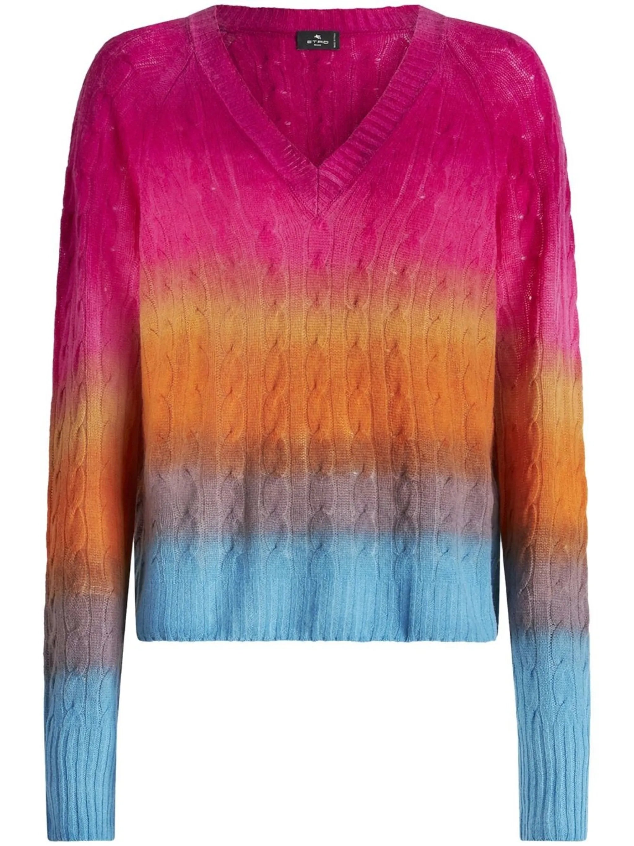 embroidered-logo V-neck jumper