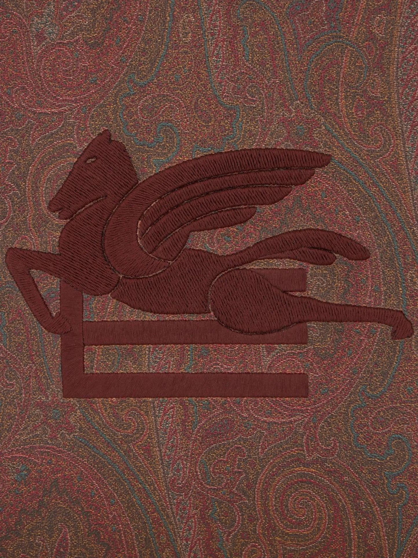 paisley-print embroidered tote bag