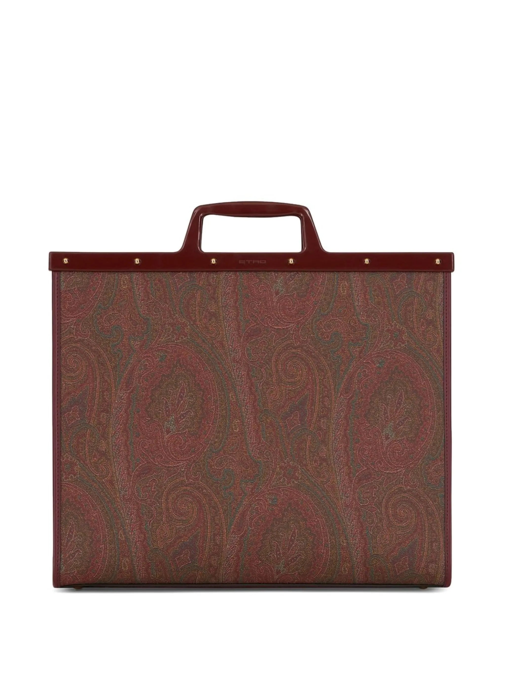 paisley-print embroidered tote bag