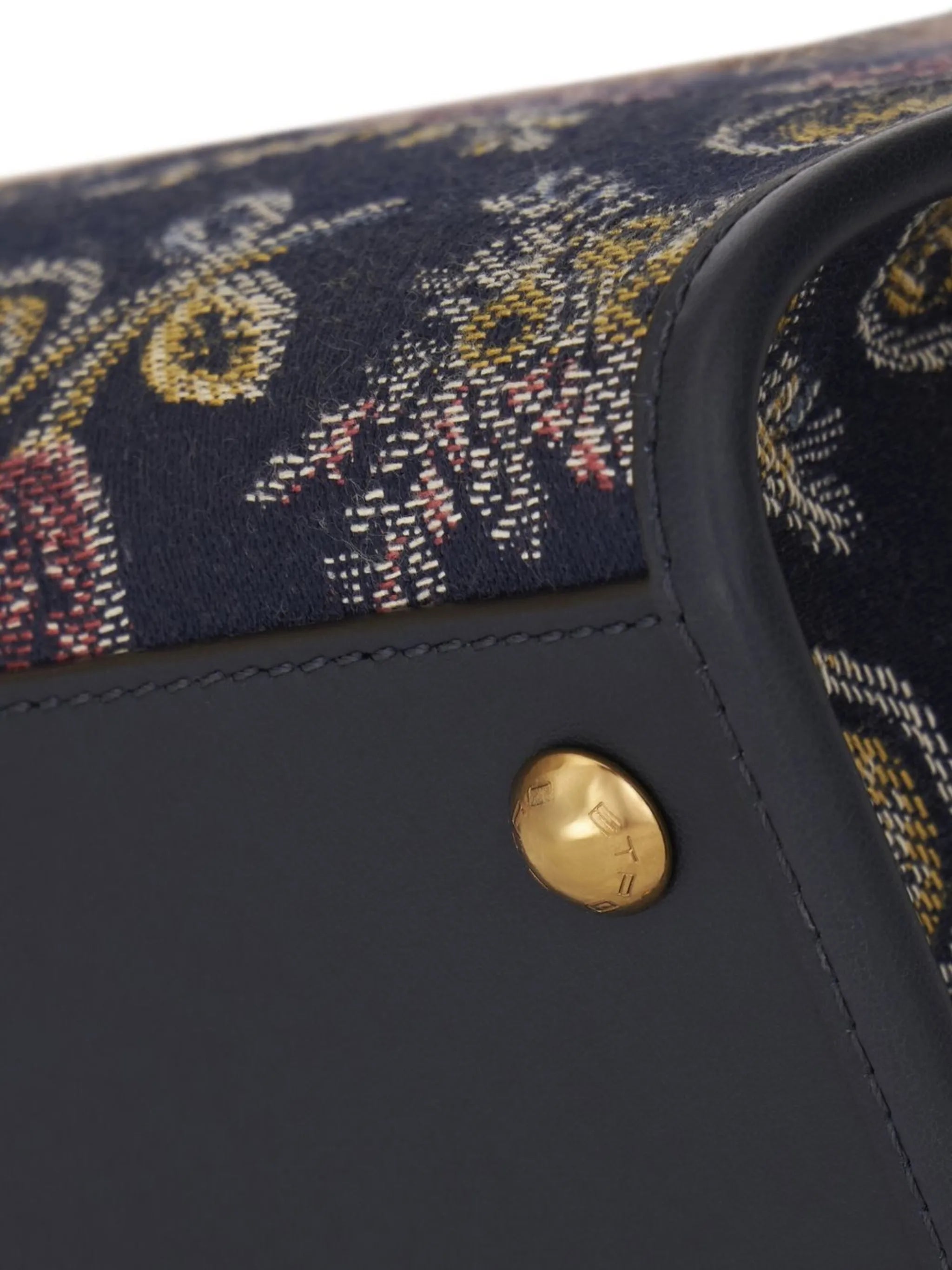 logo-embroidered jacquard tote bag