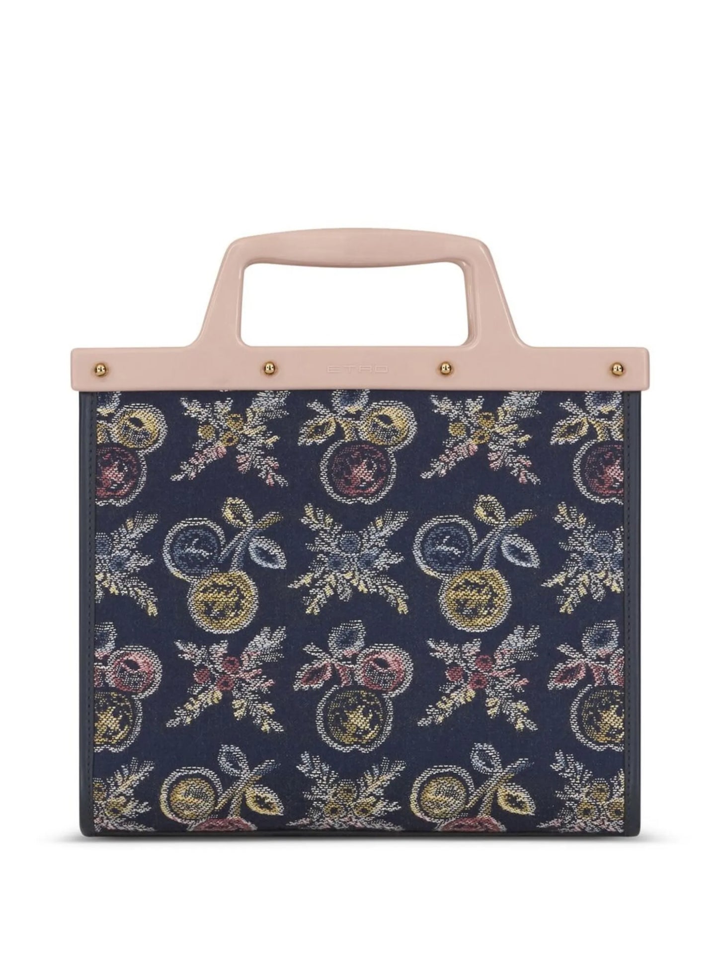 logo-embroidered jacquard tote bag