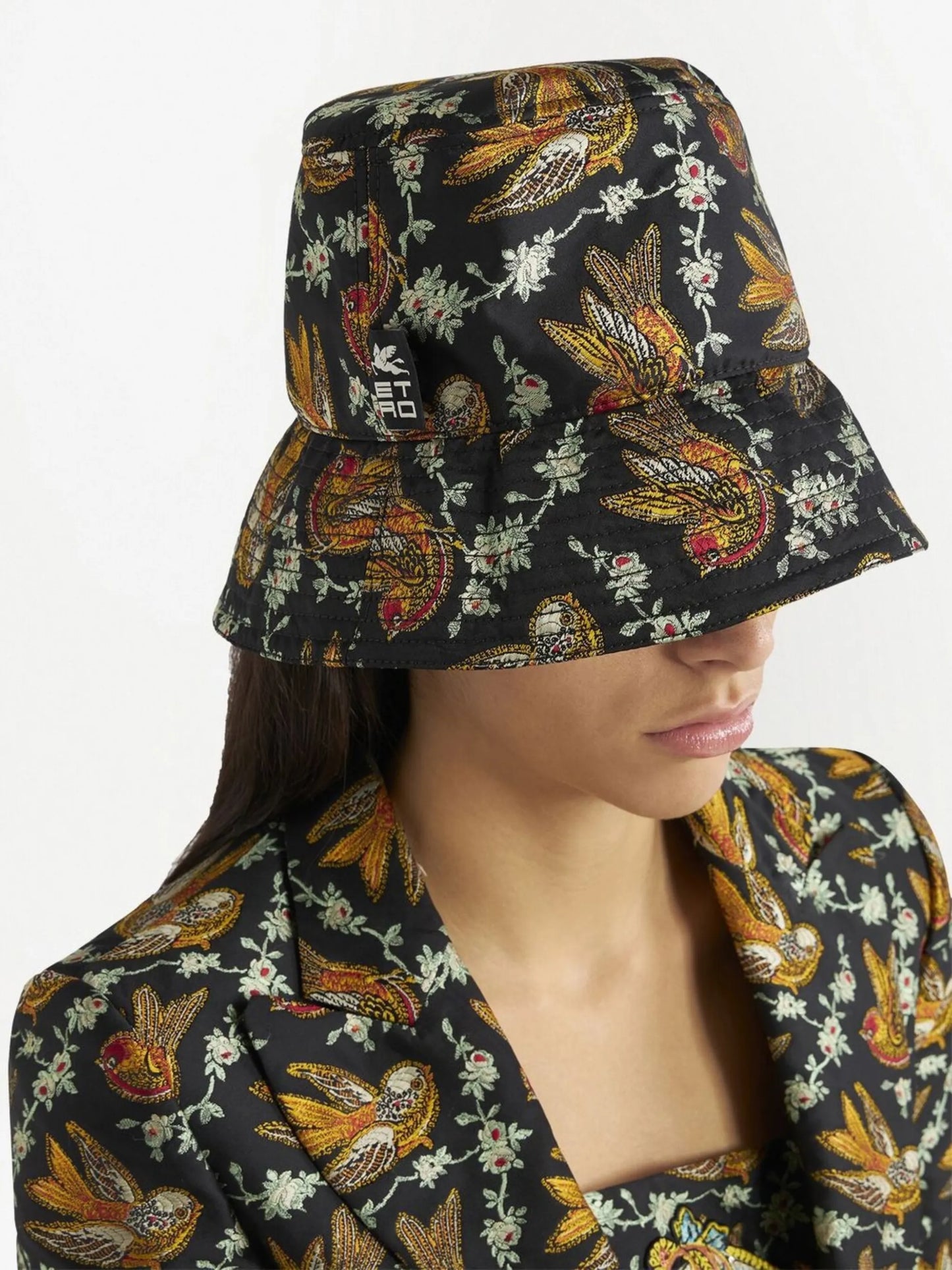 birds jacquard bucket hat