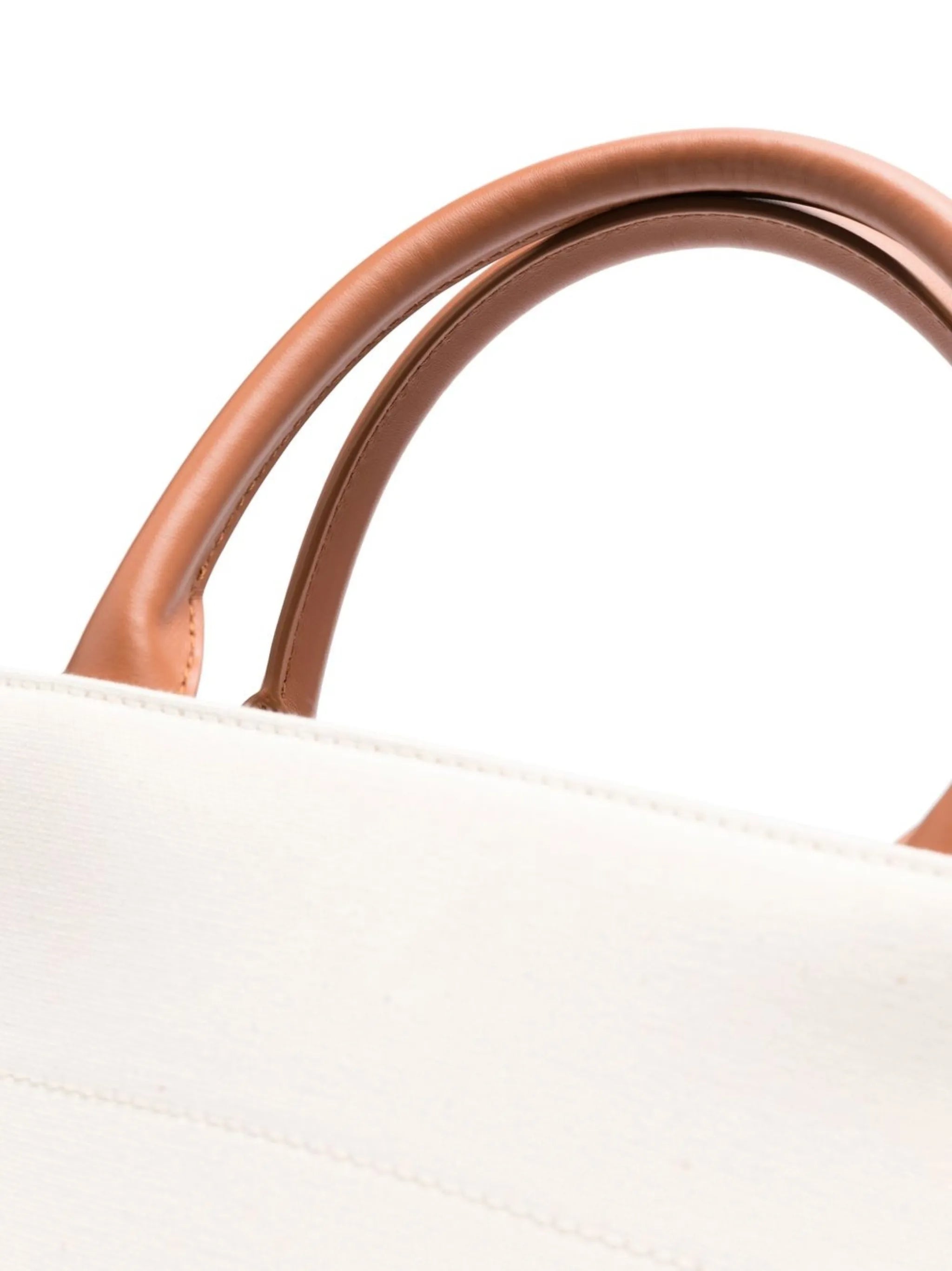 logo-print leather tote bag