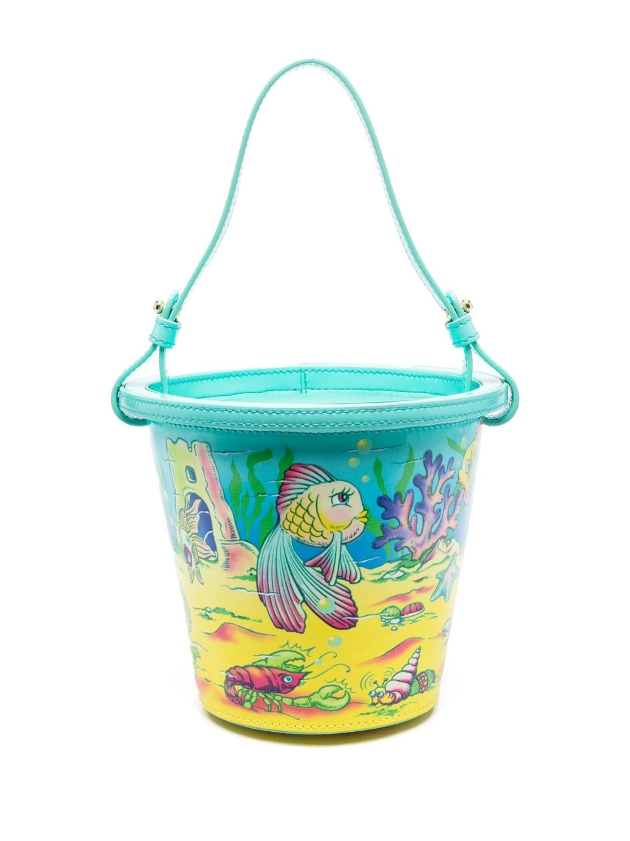 fish-print bucket bag