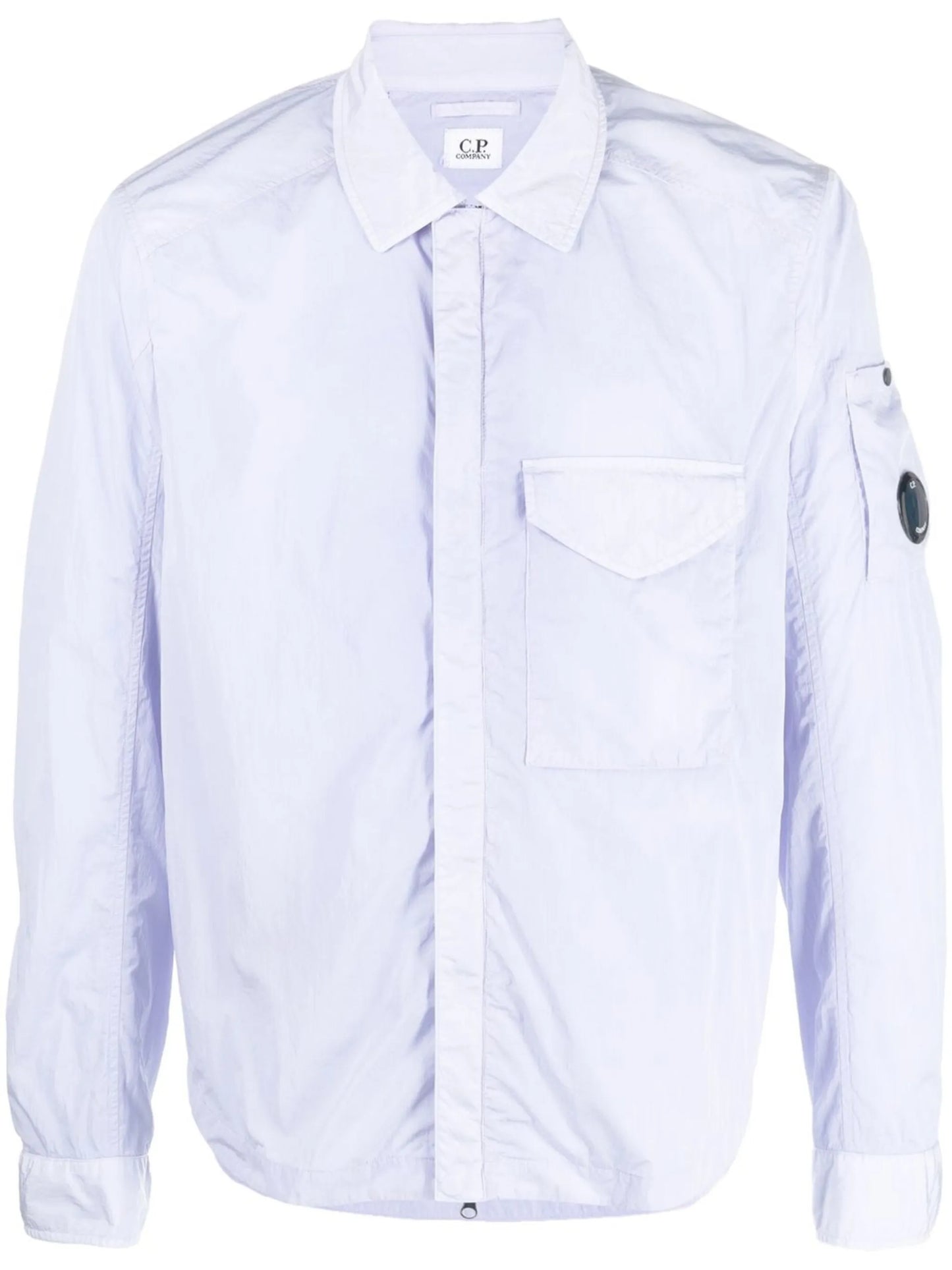 Lens-detail lightweight shirt jacket