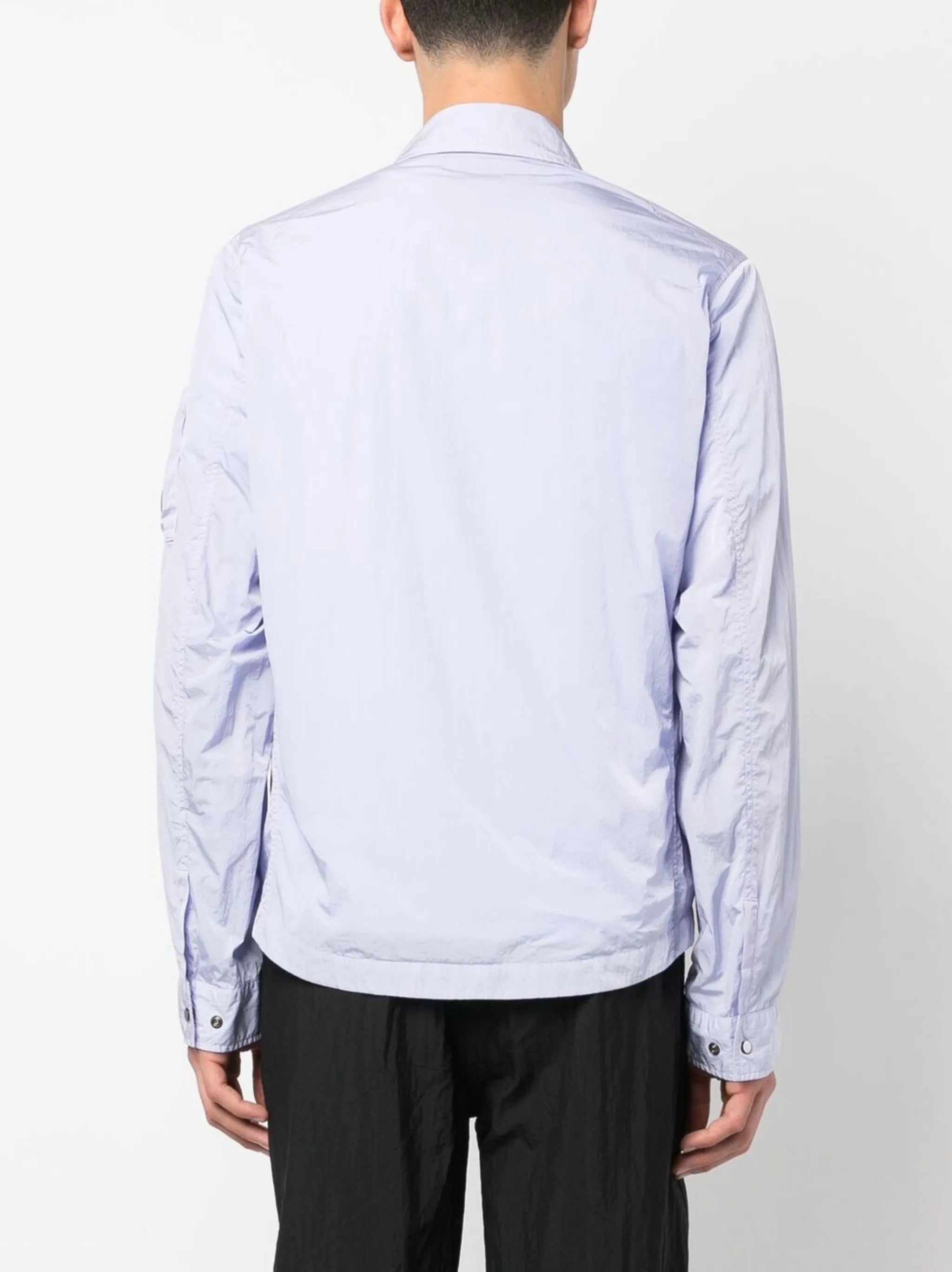 Lens-detail lightweight shirt jacket