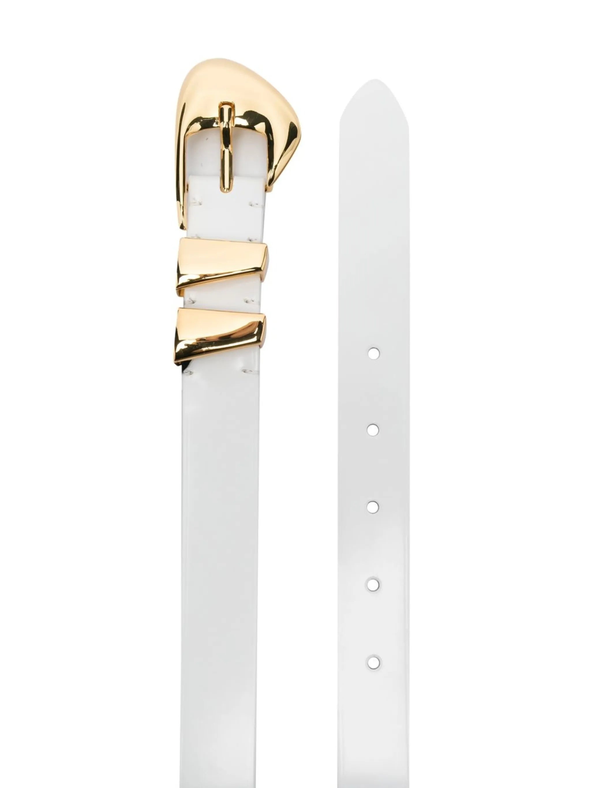 sculpted-buckle leathe belt