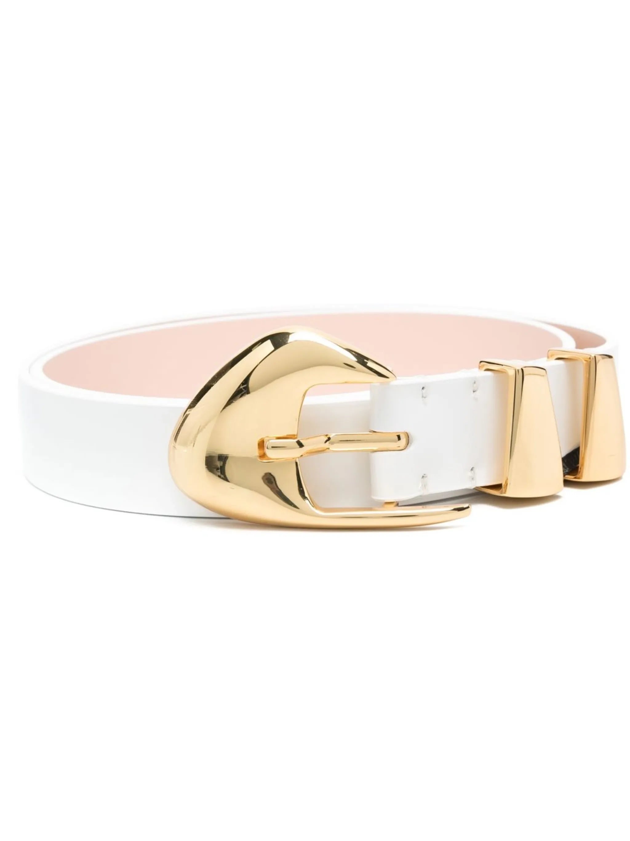 sculpted-buckle leathe belt