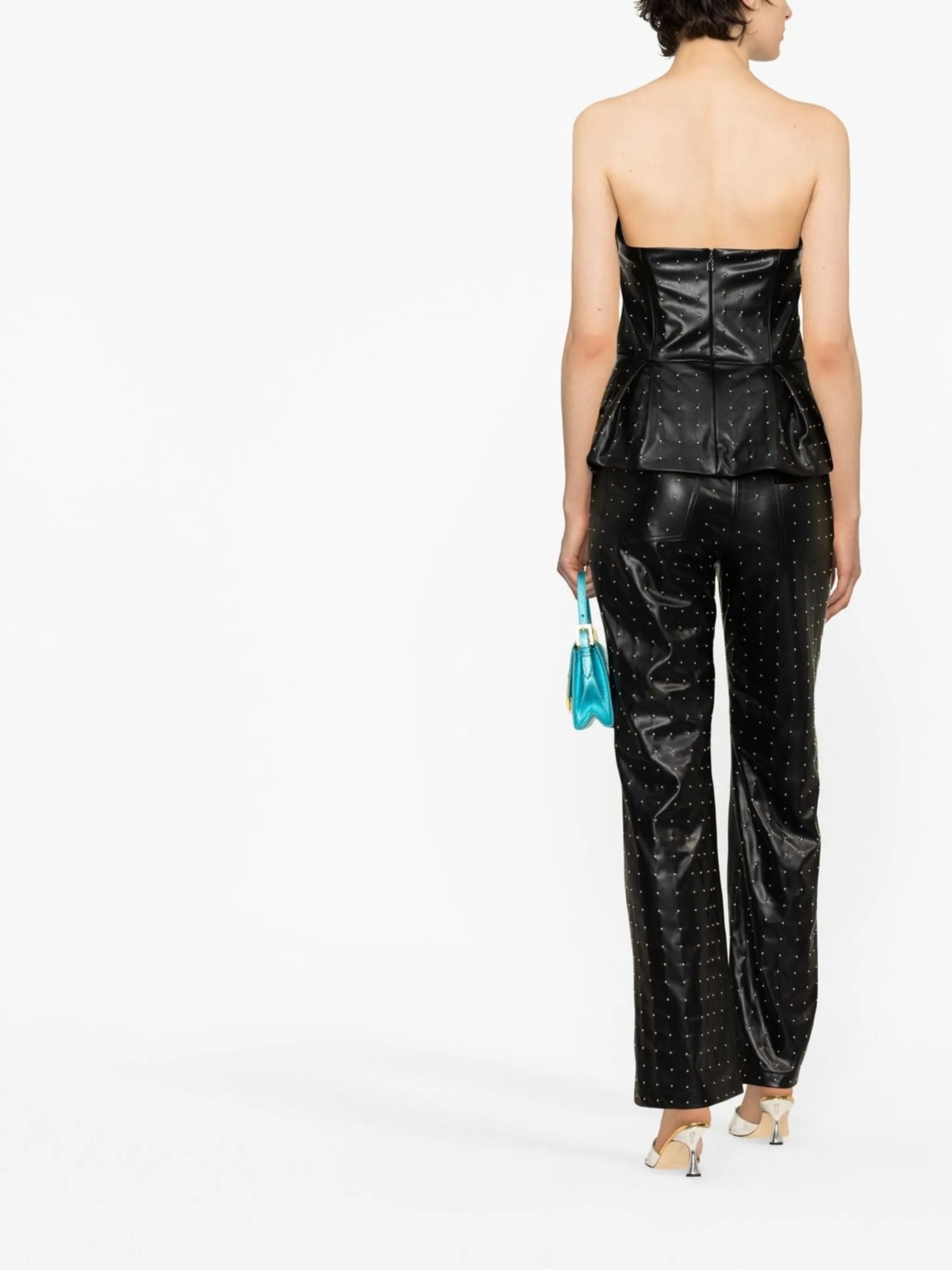 strapless peplum top