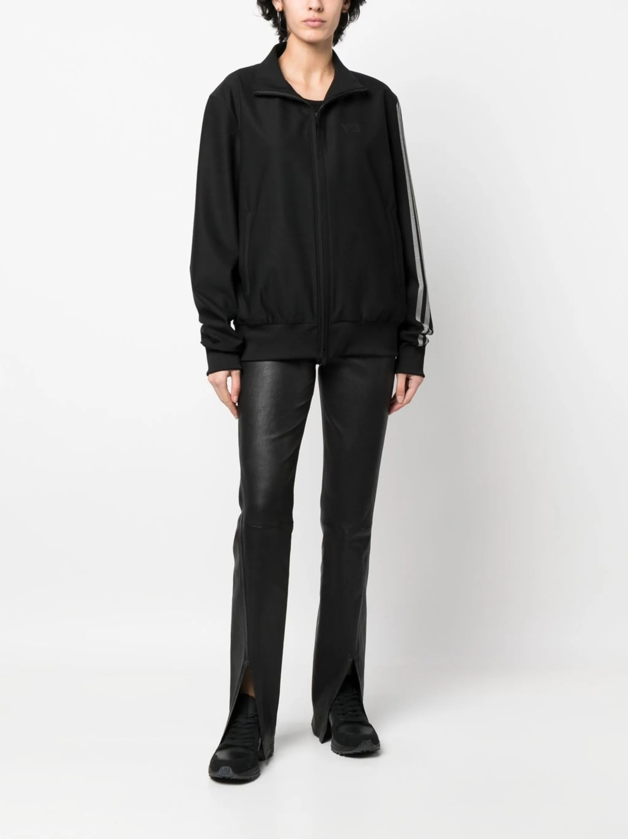 funnel neck zip-up track jacket