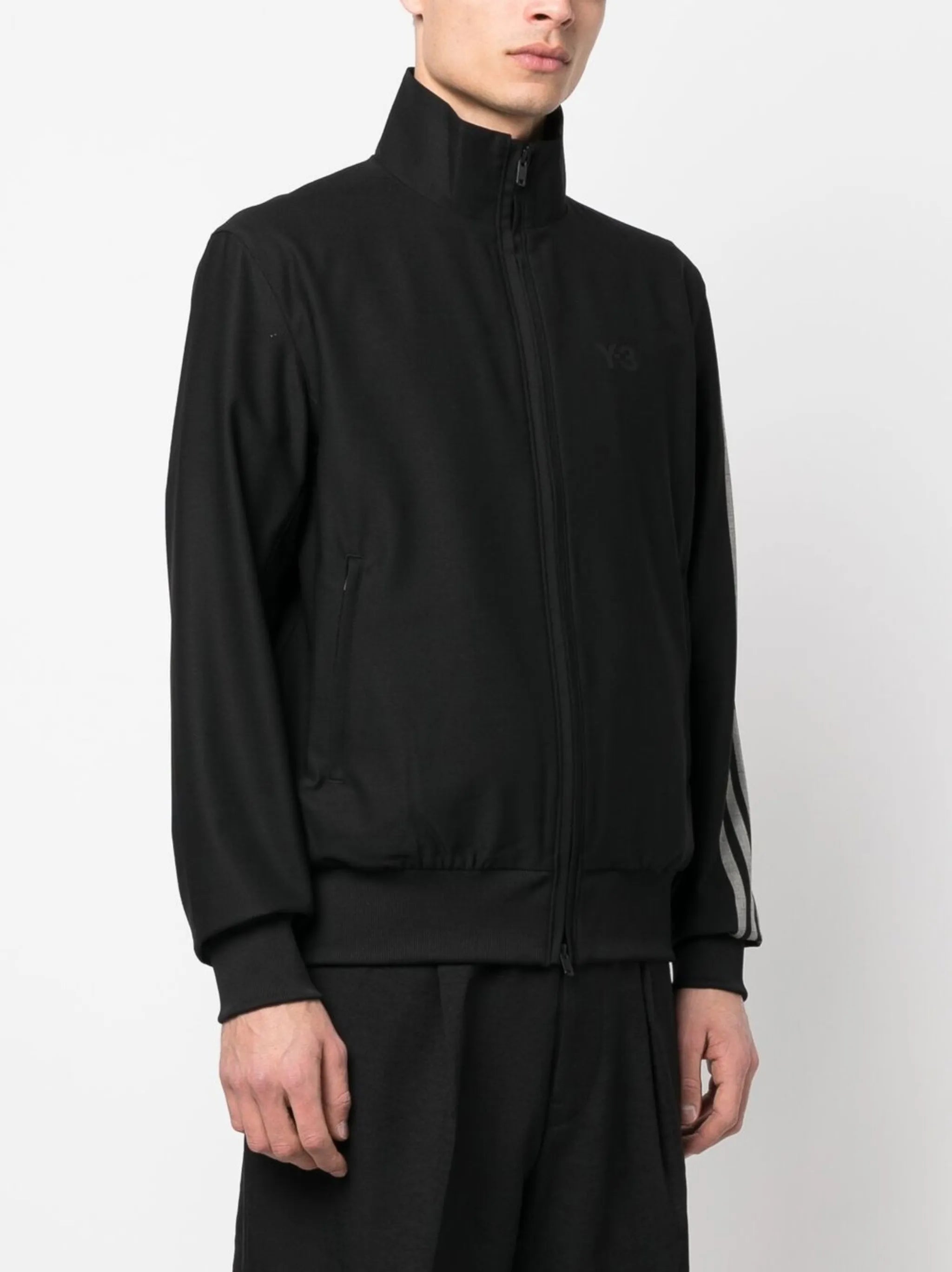 funnel neck zip-up track jacket