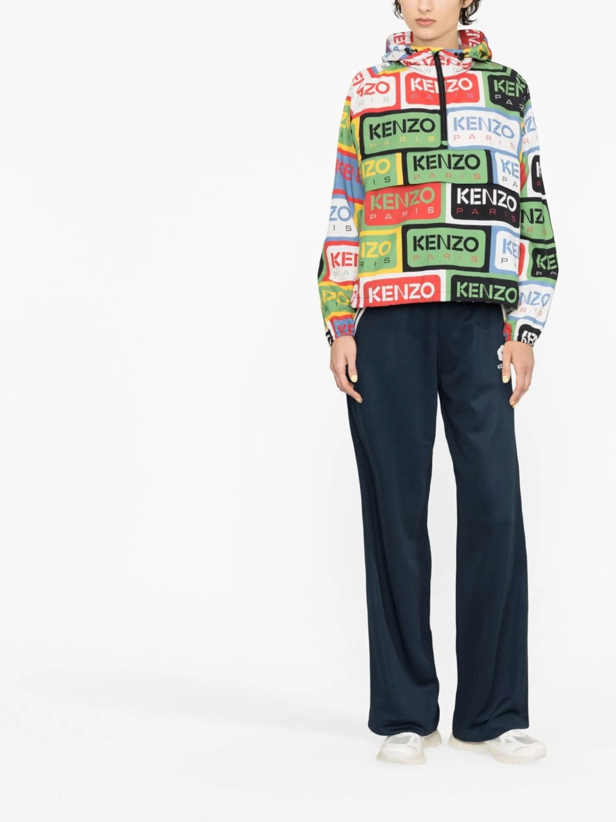logo-print hooded jacket