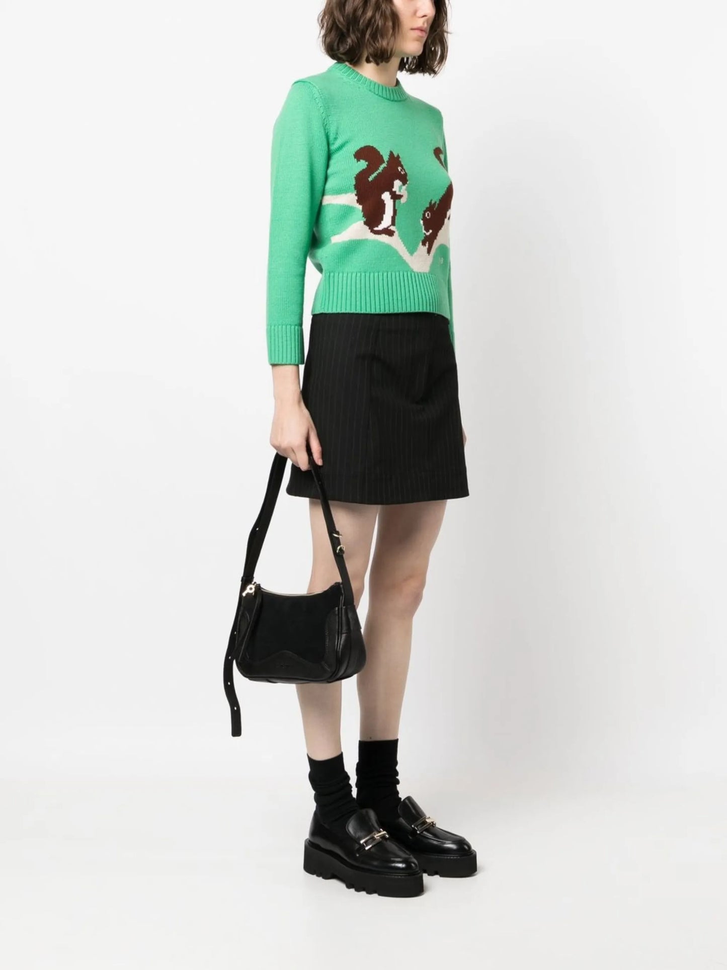 embossed-logo shoulder bag