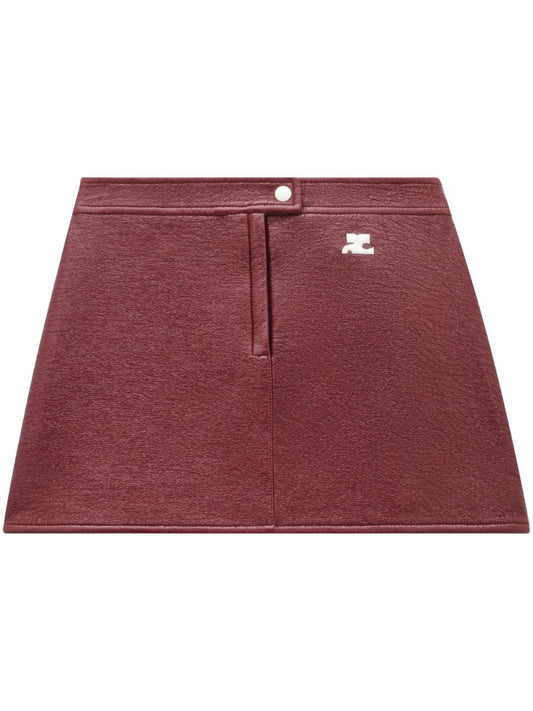 vinyl A-line mini skirt