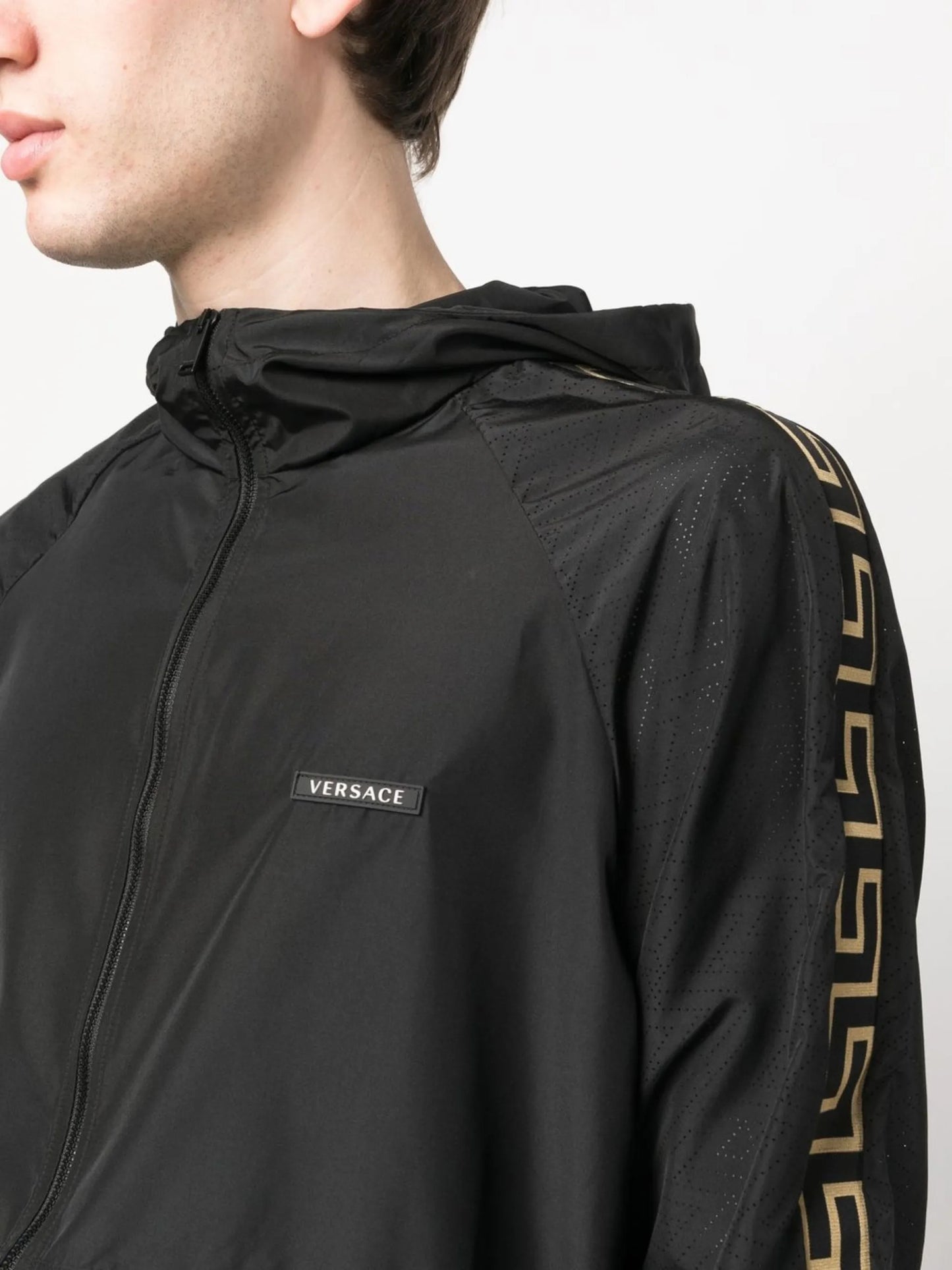 La Greca print hooded jacket