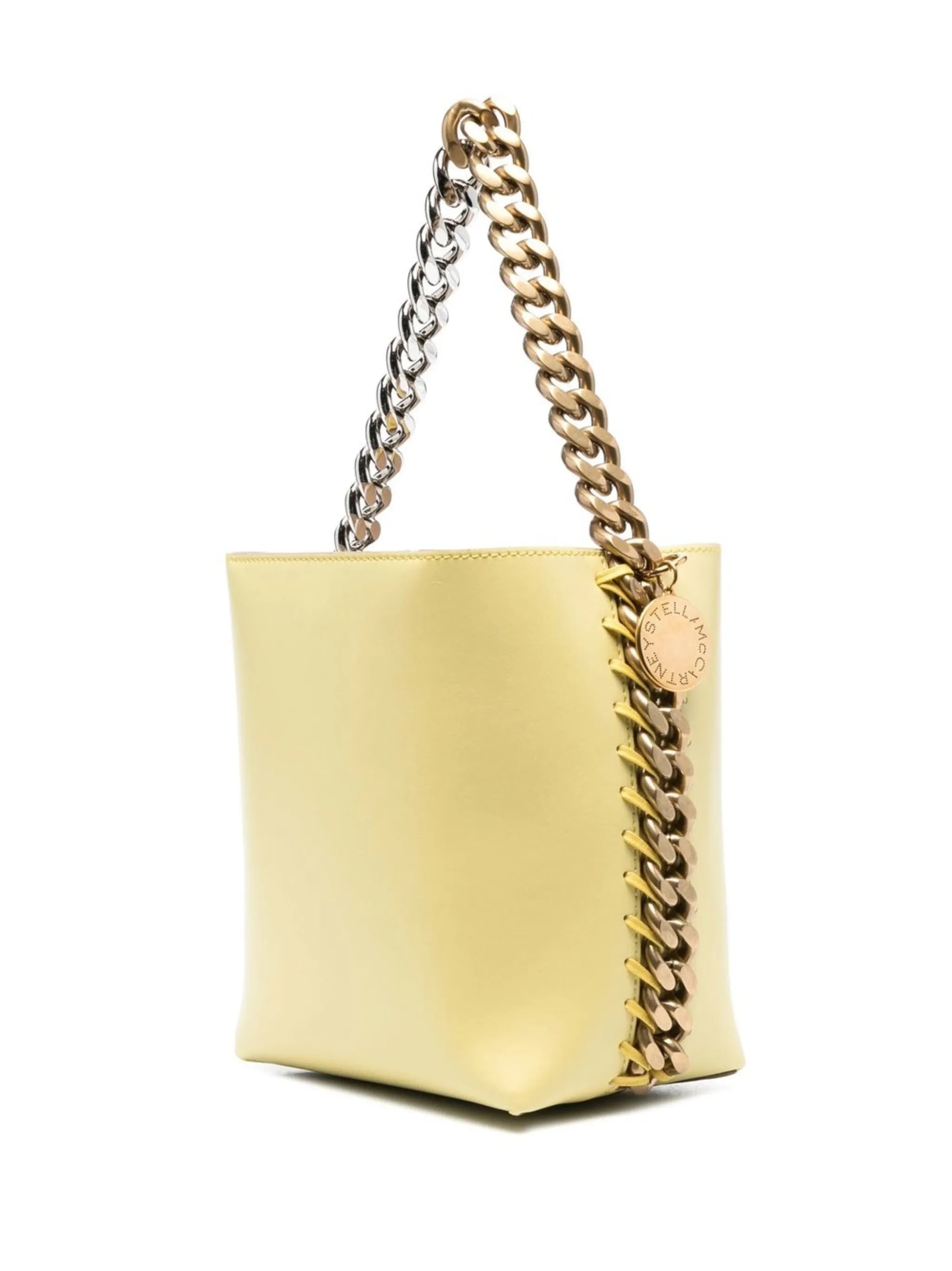chain-detail bucket bag