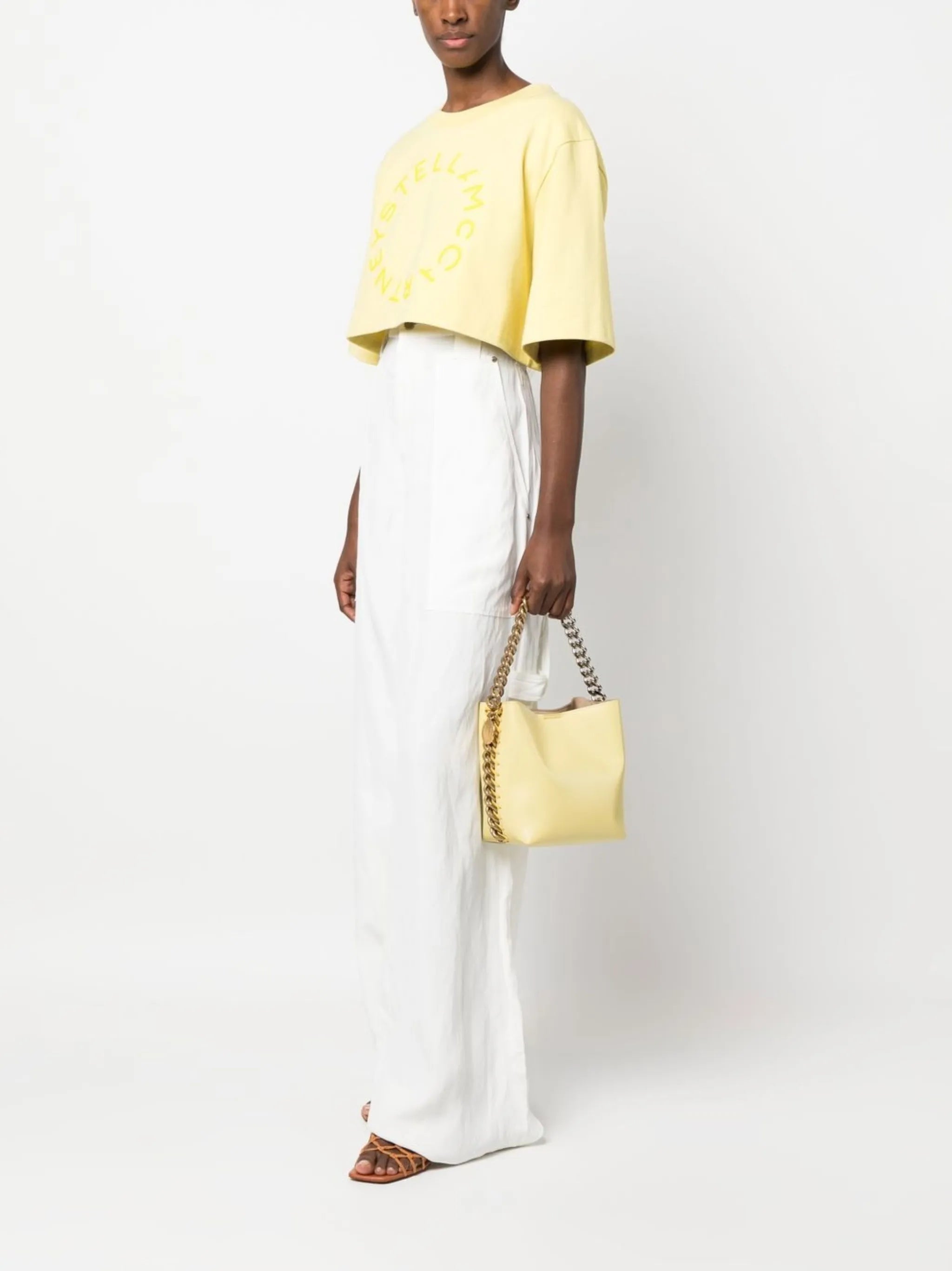 chain-detail bucket bag