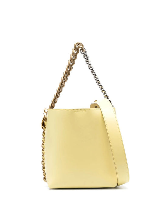 chain-detail bucket bag