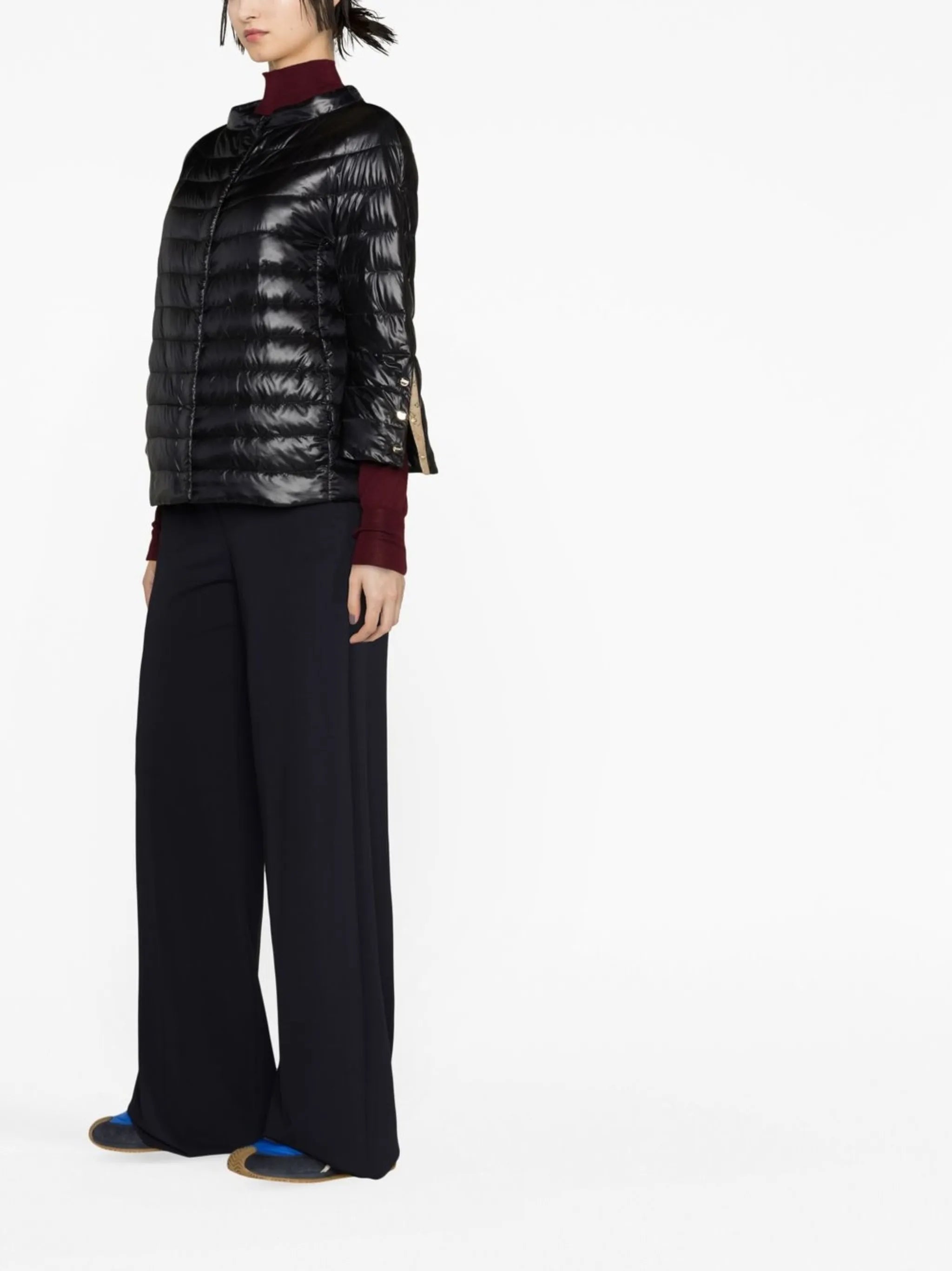 mock-neck quilted puffer jacket