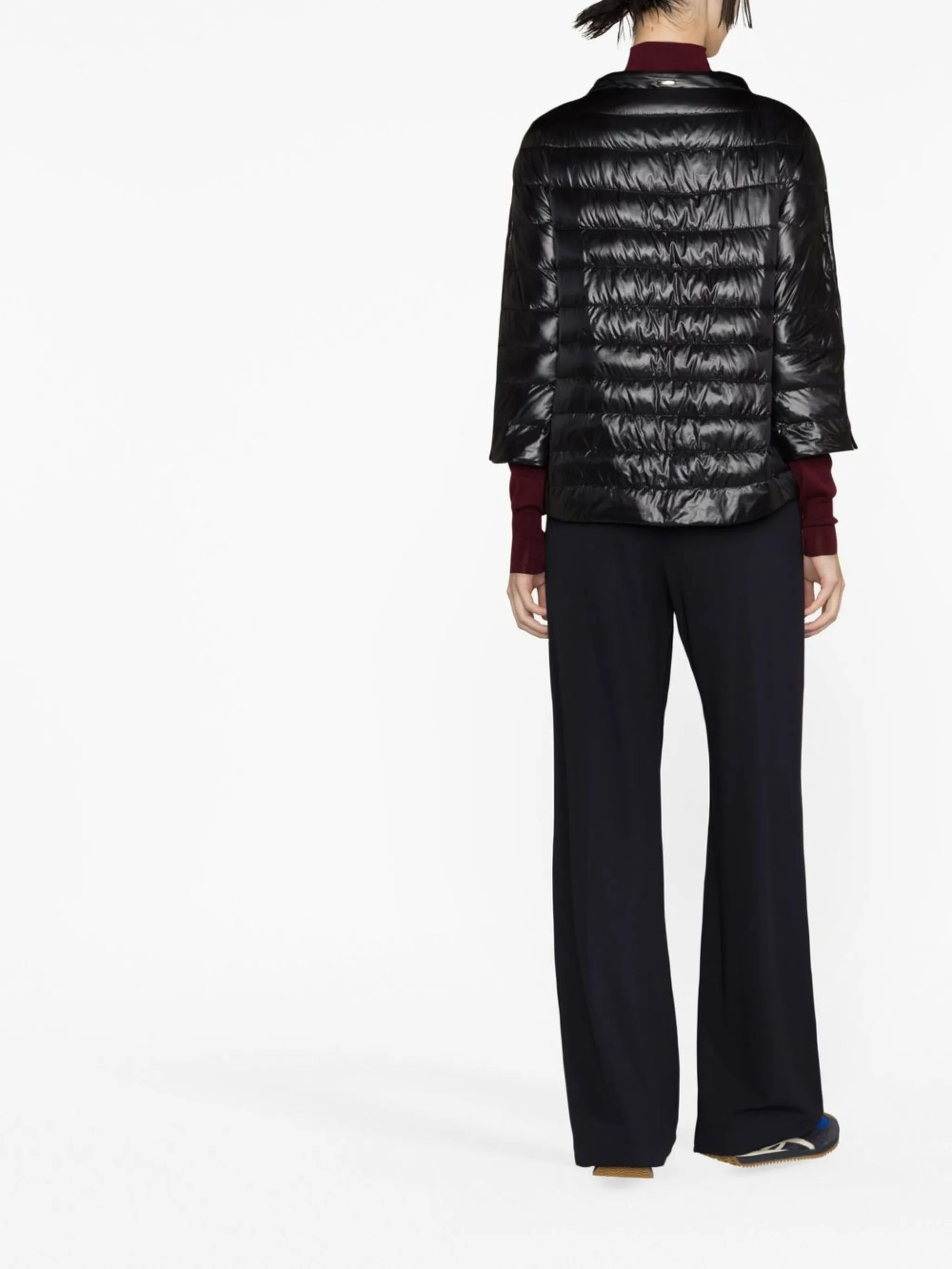 mock-neck quilted puffer jacket