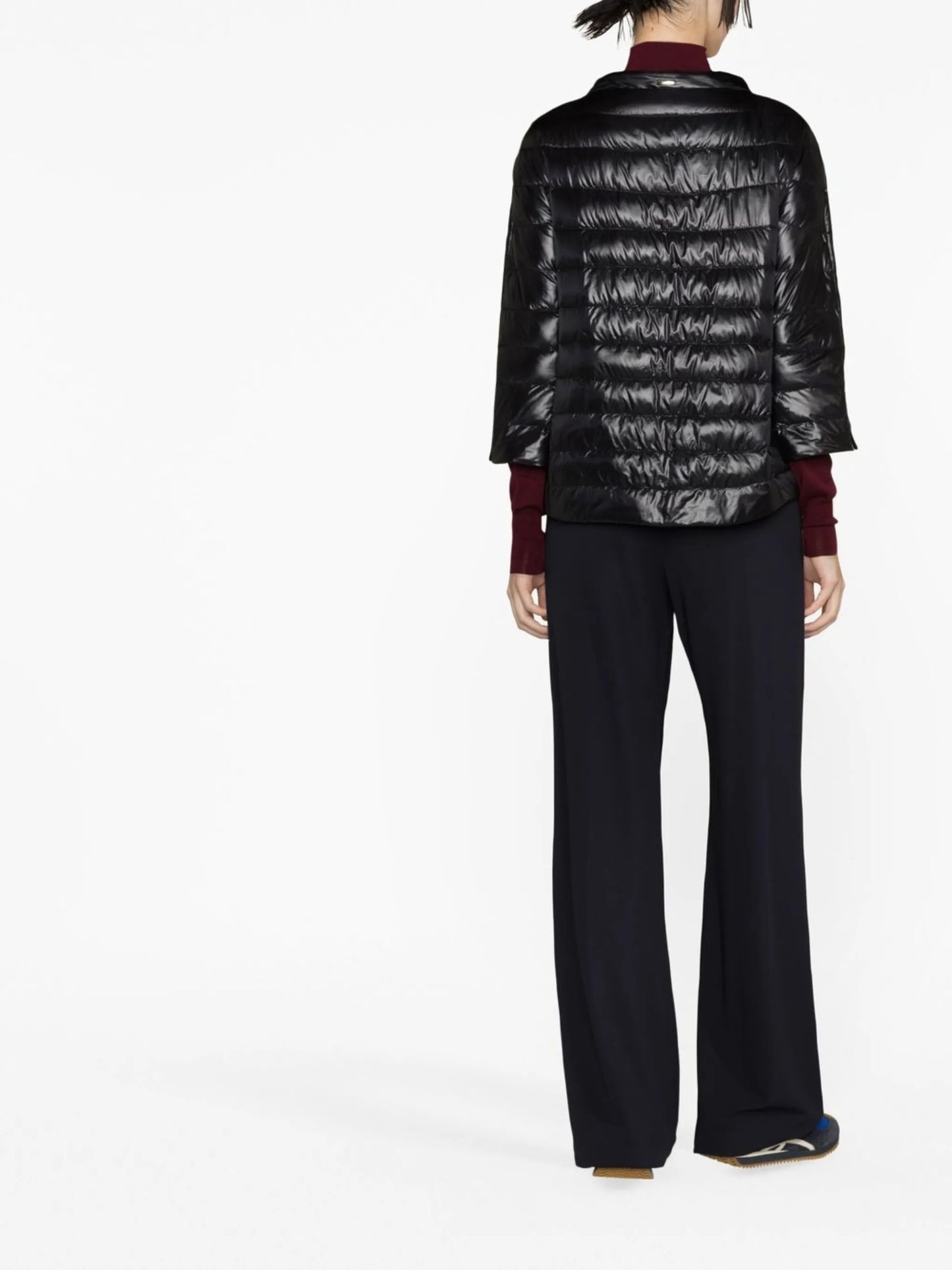 mock-neck quilted puffer jacket