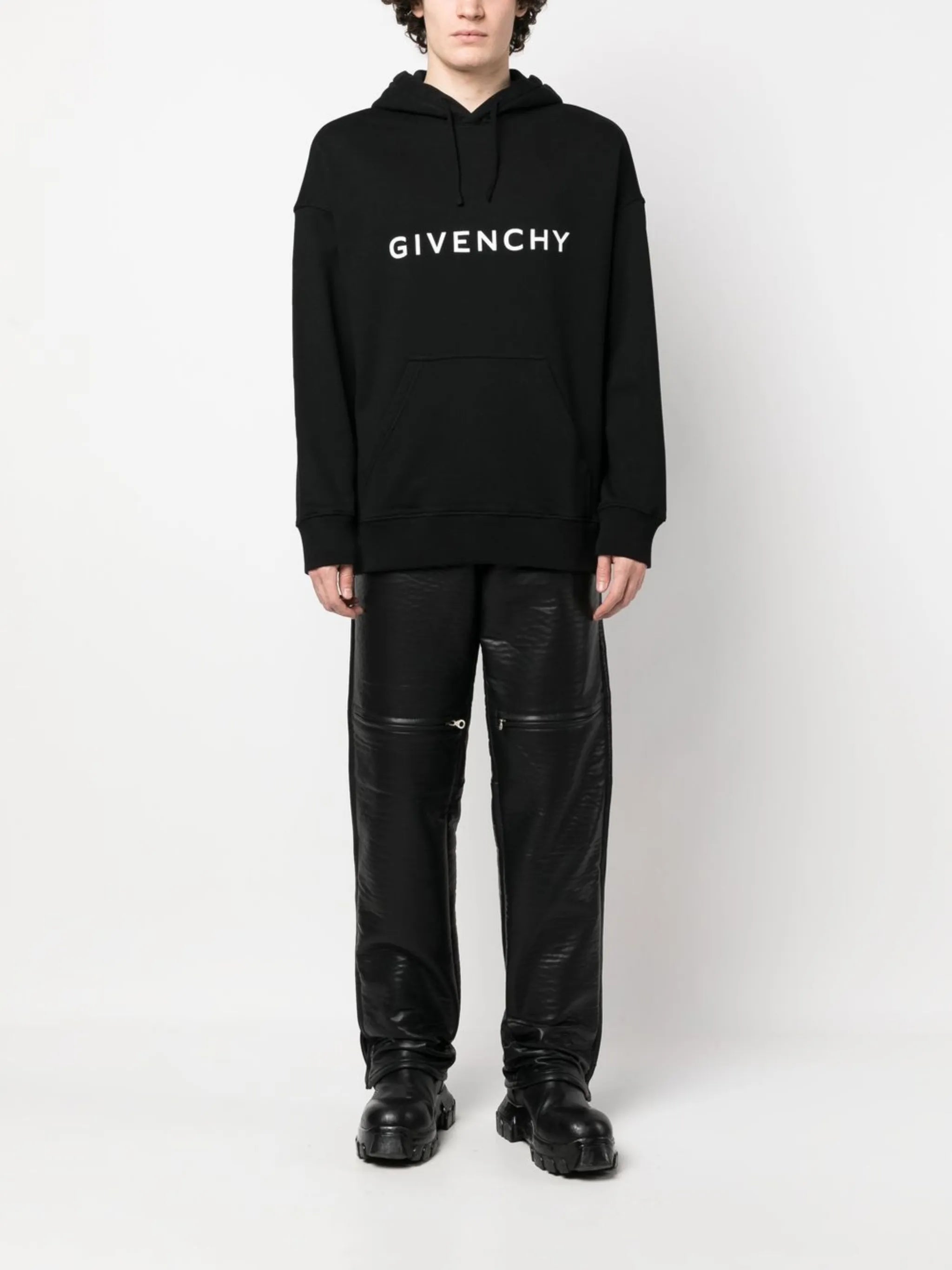 logo-print drawstring hoodie