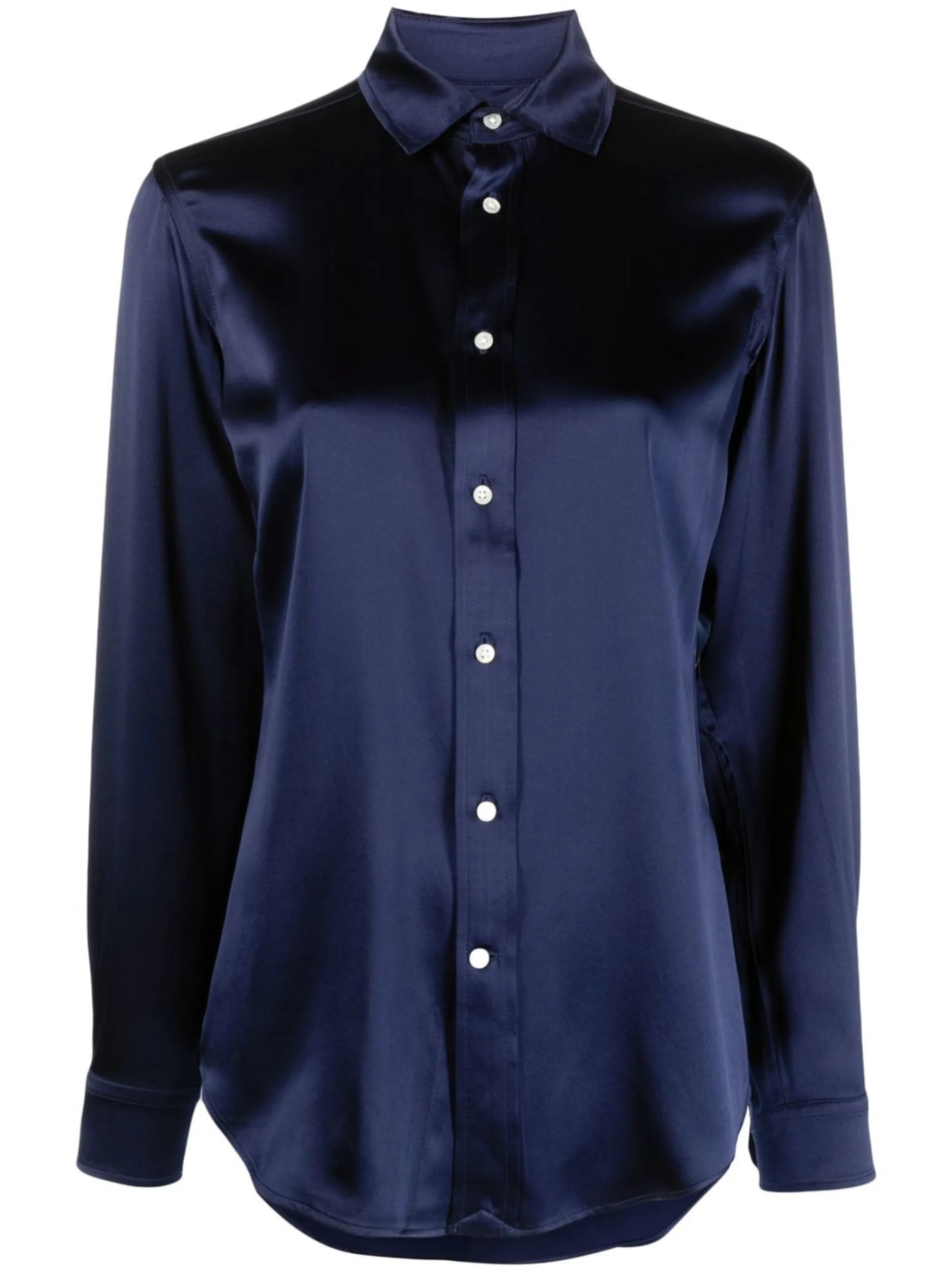 long-sleeved silk shirt