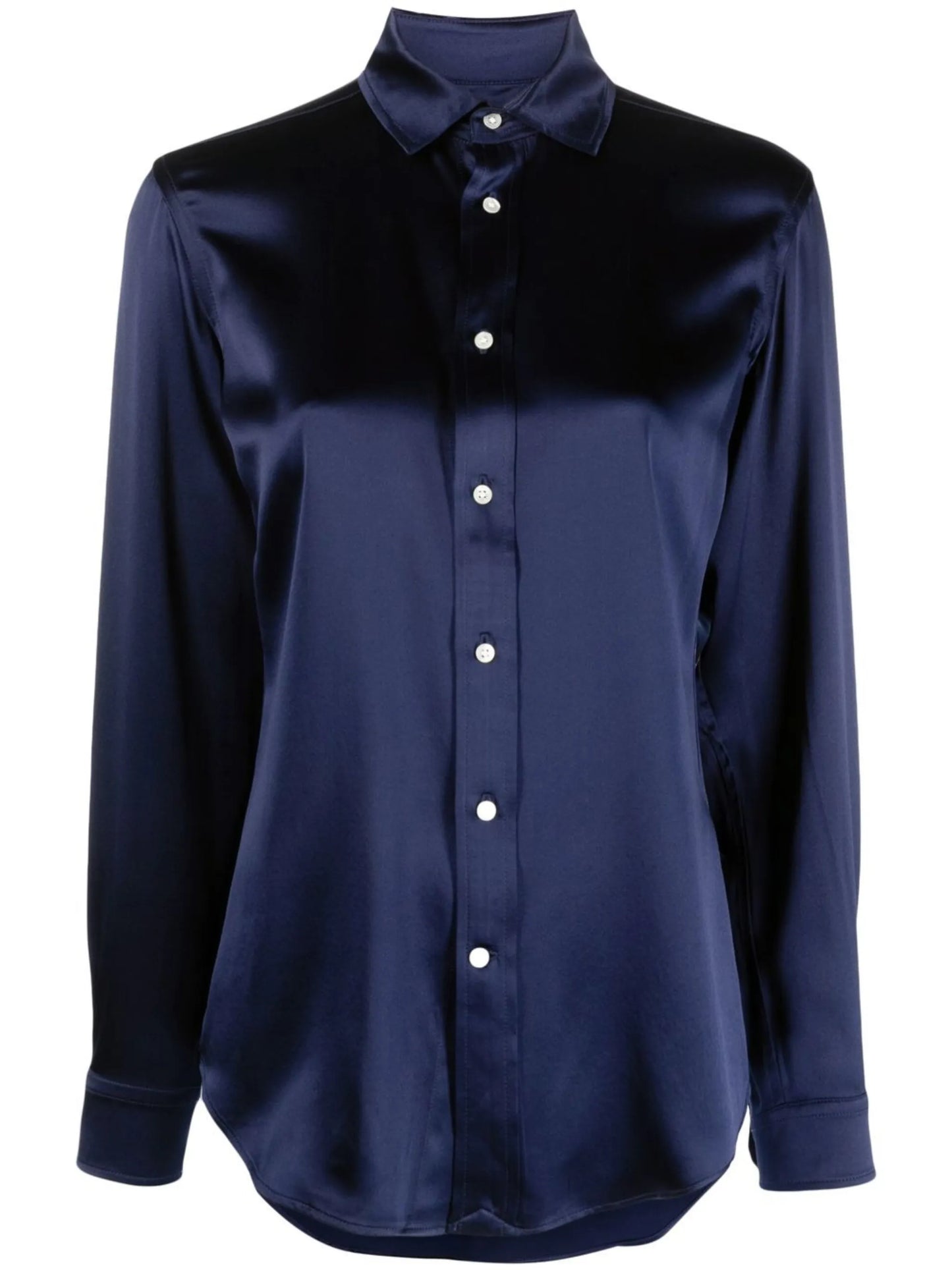 long-sleeved silk shirt