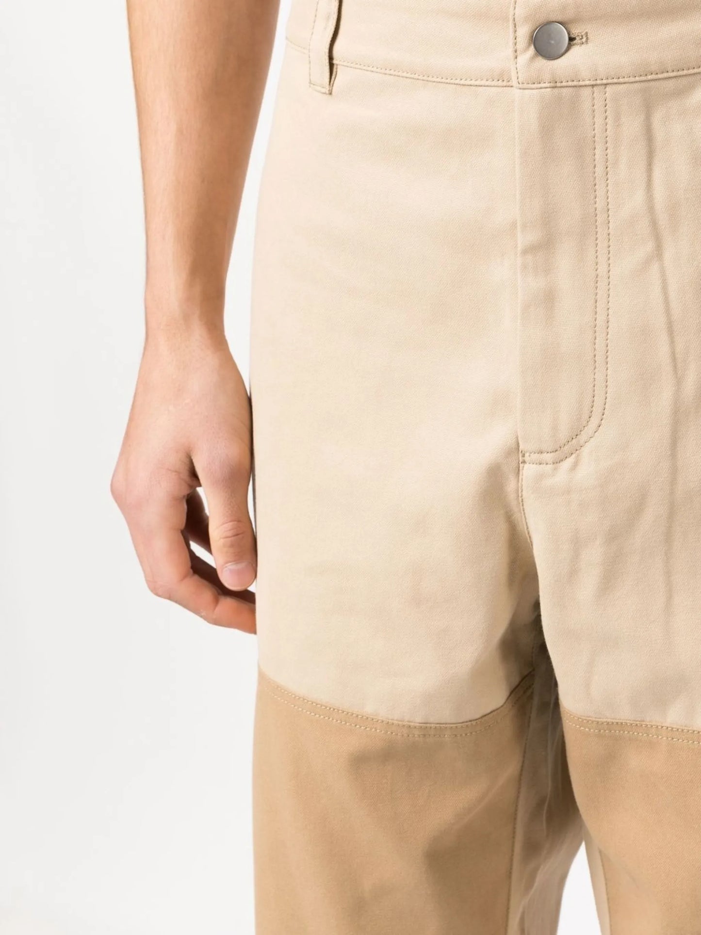 two-tone straight trousers