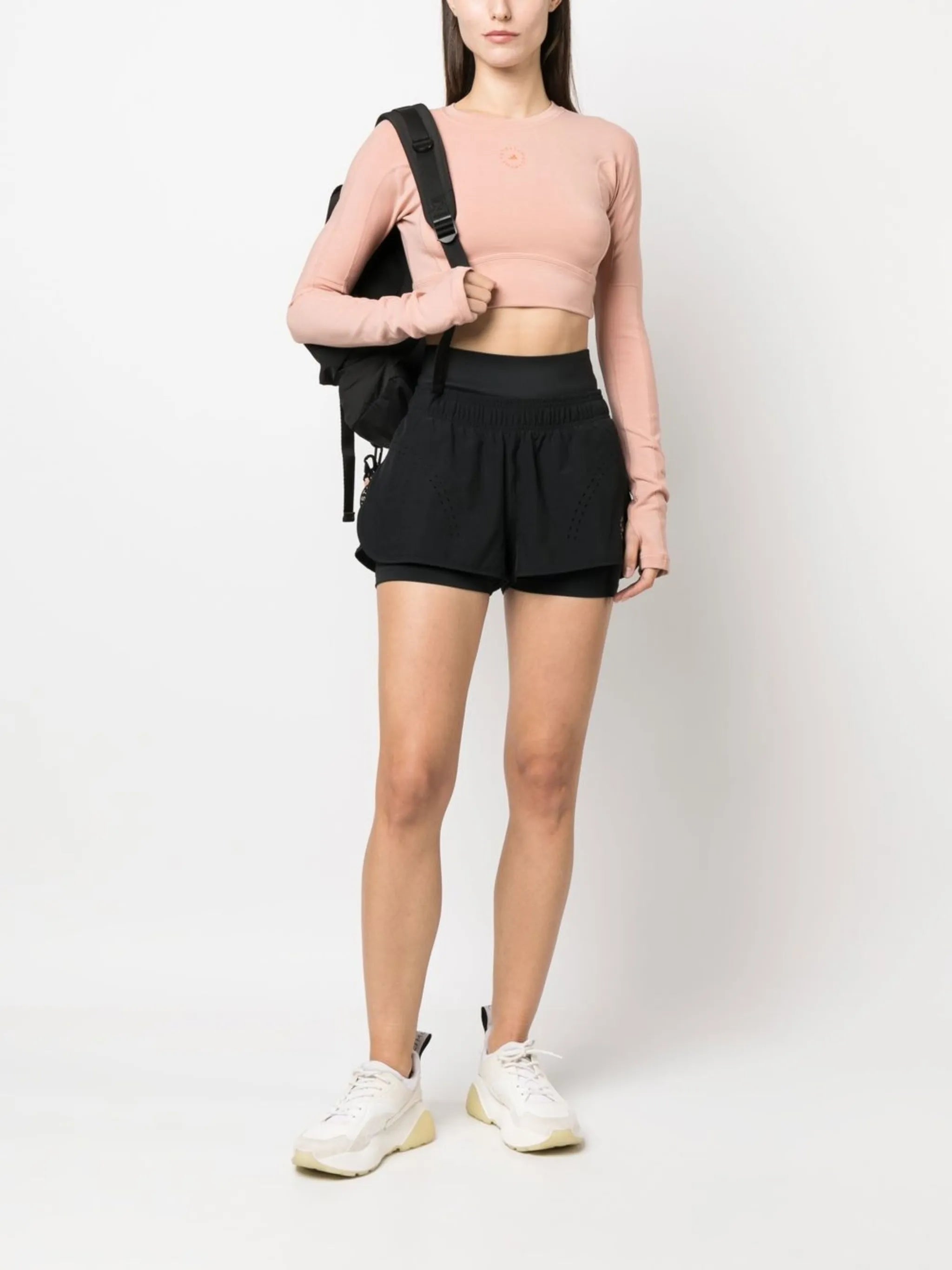 logo-print cropped performance top